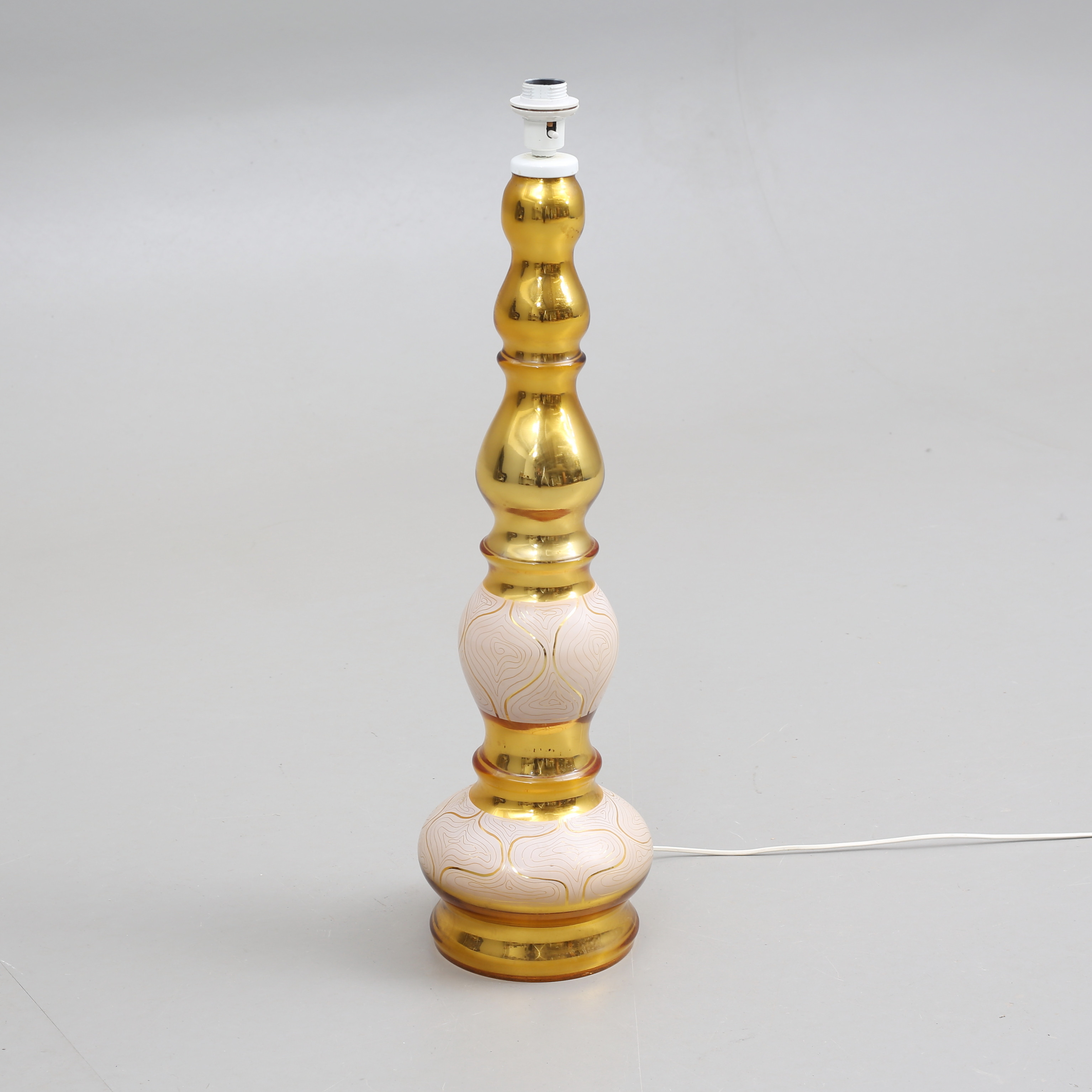 GOLVLAMPA, glas med invändig förgyllning, Rosdala glasbruk, 1970-tal.