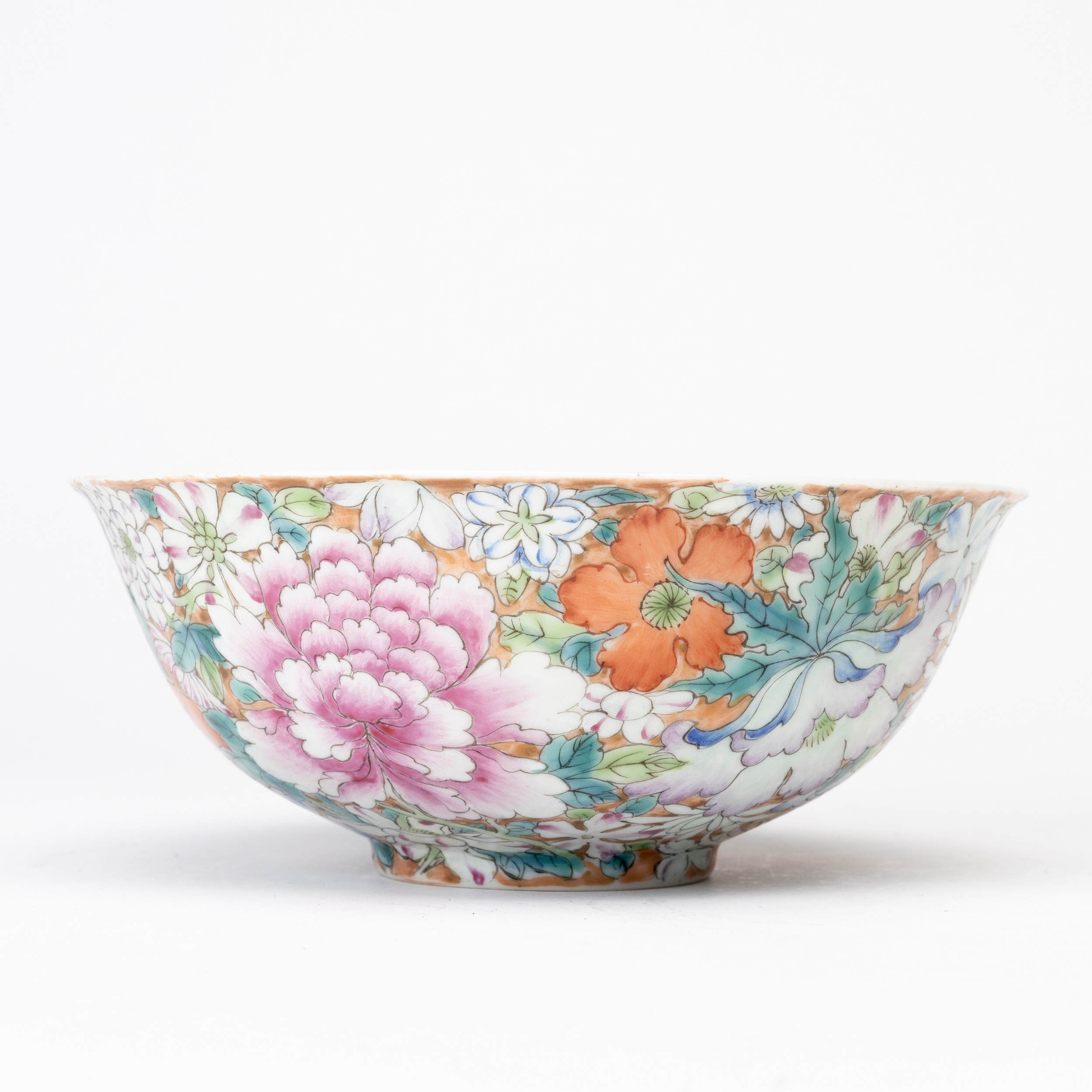 SKÅL, "Millefiori", porslin, Kina, märkning bär Qianlongs märkning, republik, 1900-tal.