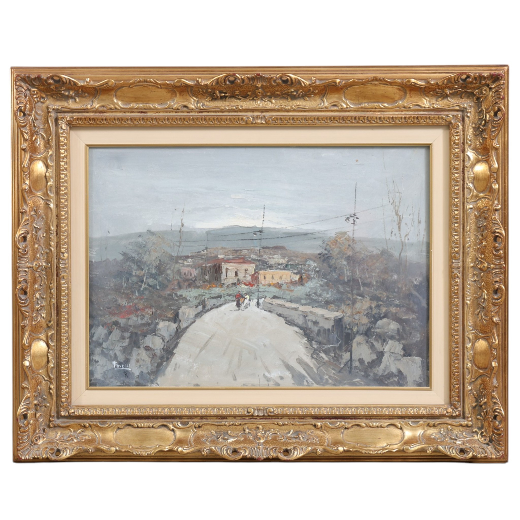 OIDENTIFIERAD KONSTNÄR. olja på duk, signerad Favelli.