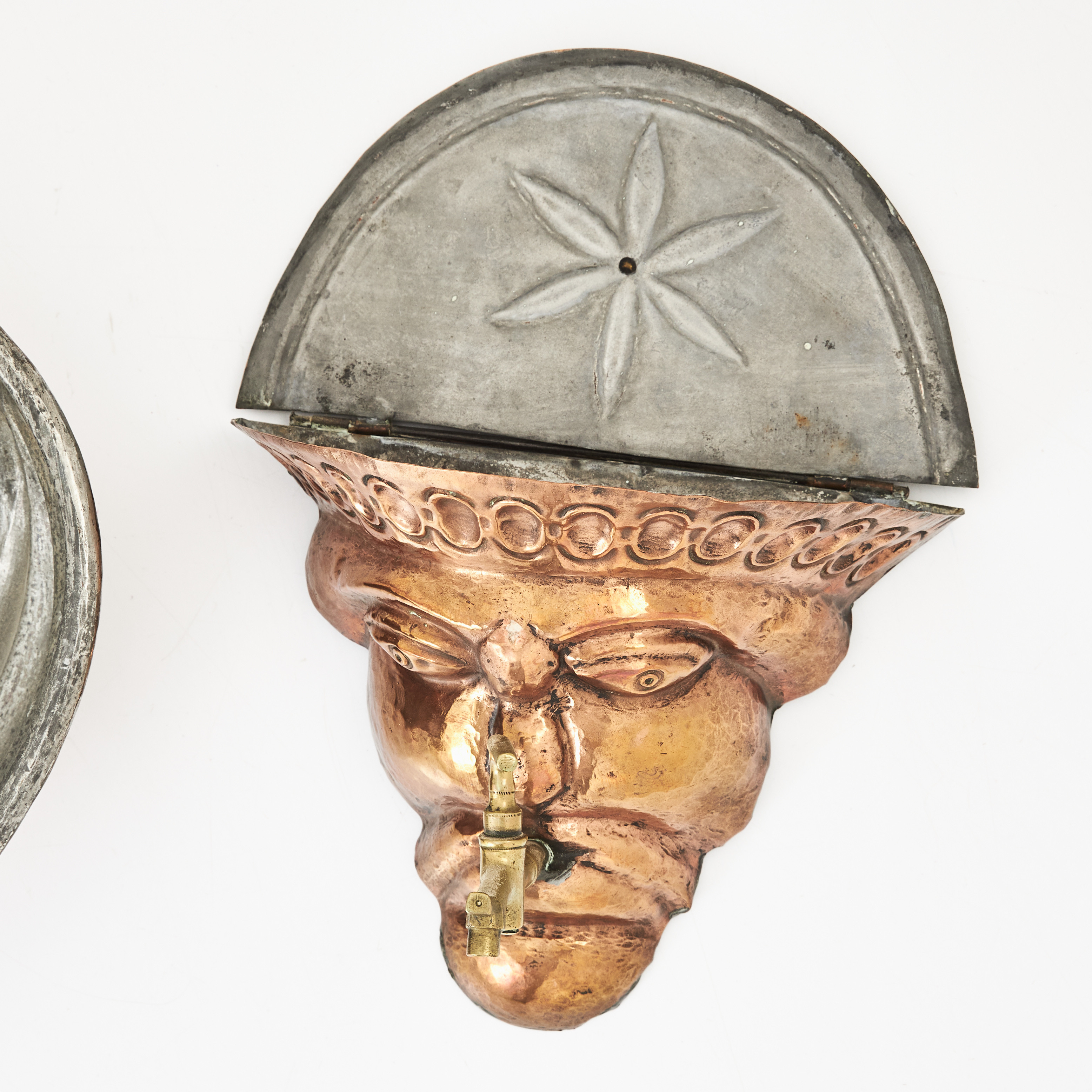 ALADÅBFORM OCH VATTENBEHÅLLARE, koppar,1800/1900-tal.