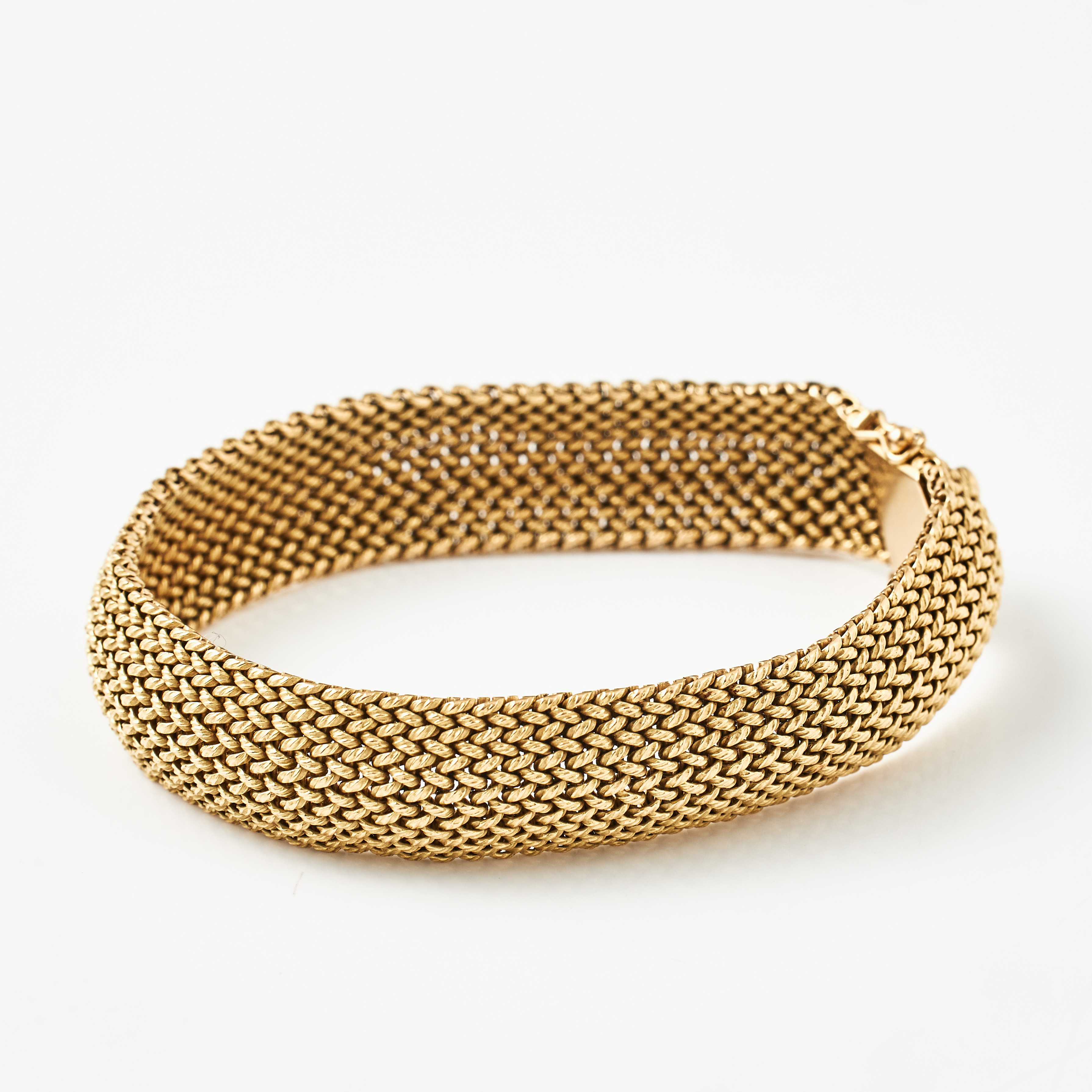 ARMBAND, 18 k guld, meshlänk, Magistrelli Armando fu Felice, Milano/Italien, 1950/1960-tal.