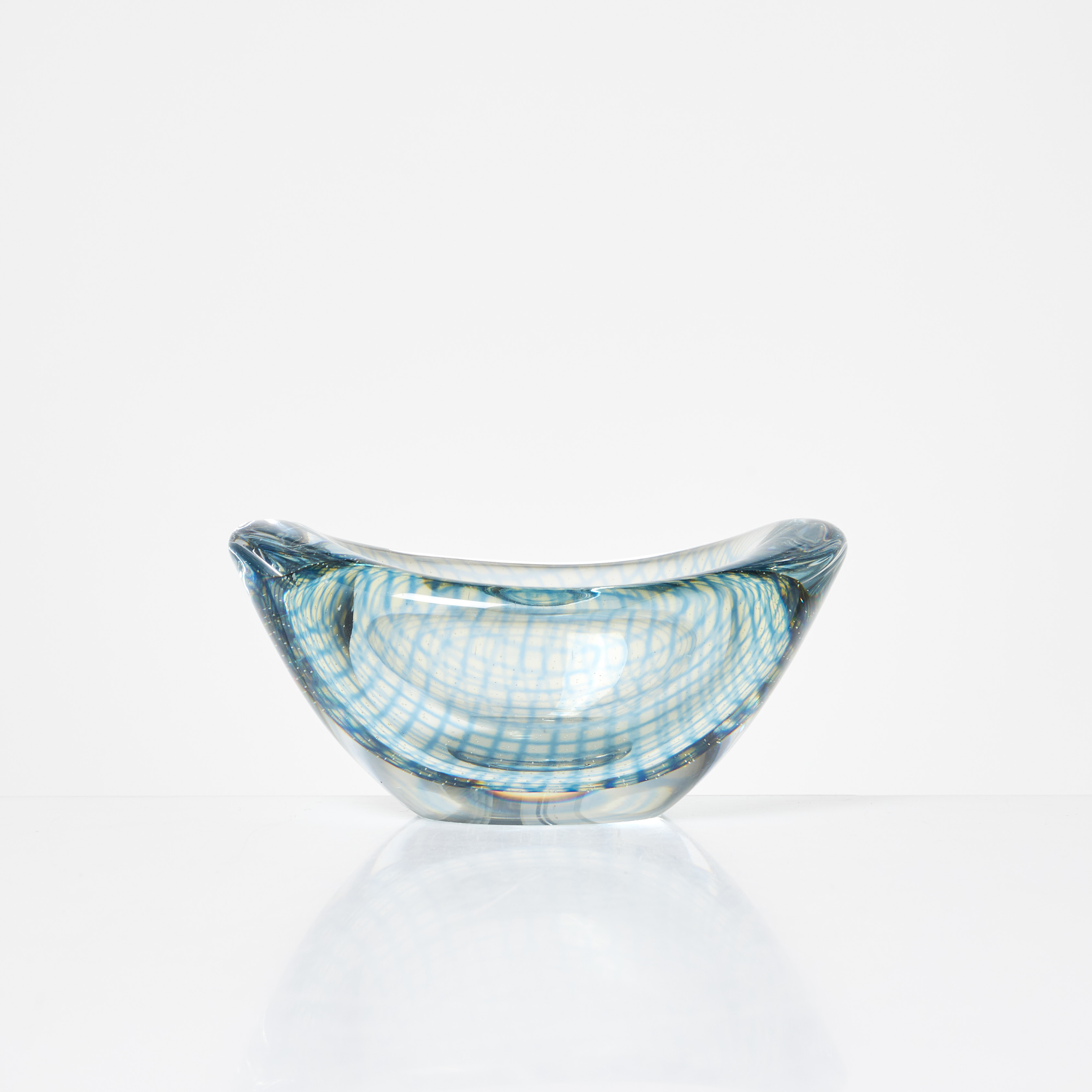 SVEN PALMQVIST. Skål, Kraka, unik, glas, Orrefors. nr: 341, 1955.