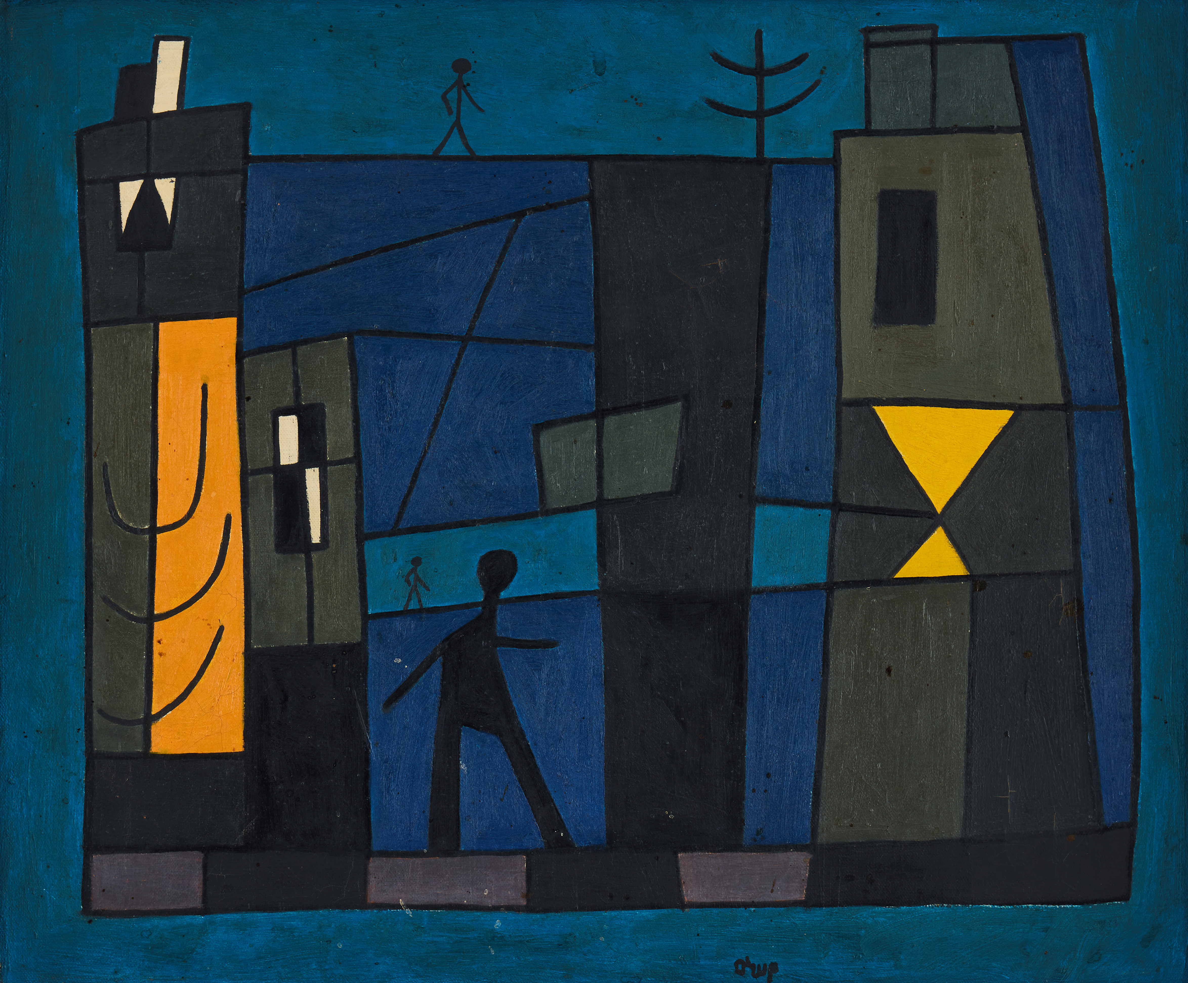 BENGT ORUP. "Vandring på nattlig gata".