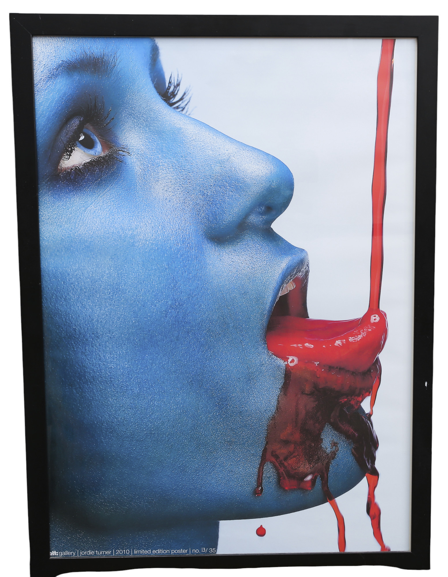 JORDIE TURNER. Affisch blått kvinnoansikte, limited edition 13/35.