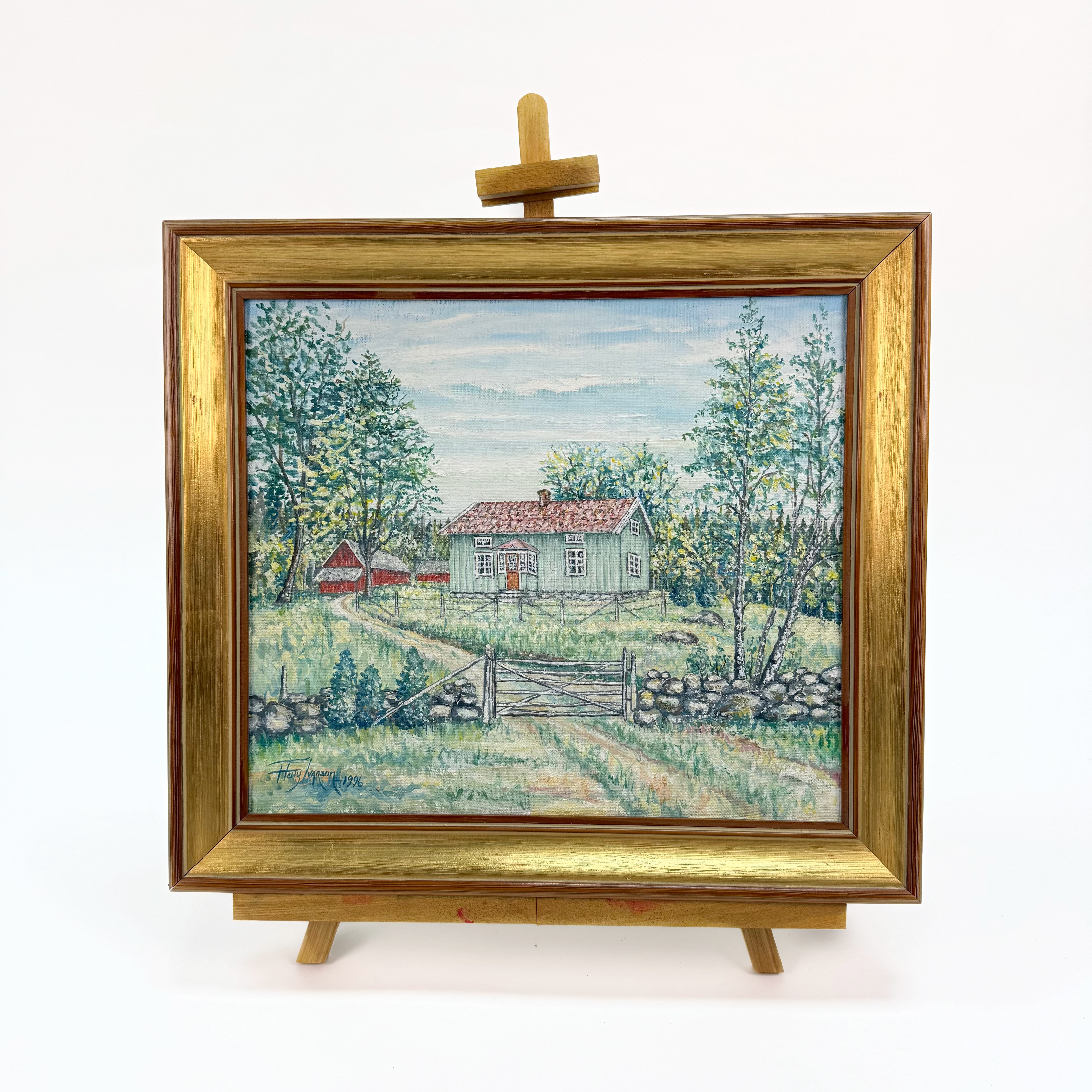 HENY IVARSSON. Olja på duk, träram guldmålad, signerad och daterad 1996.