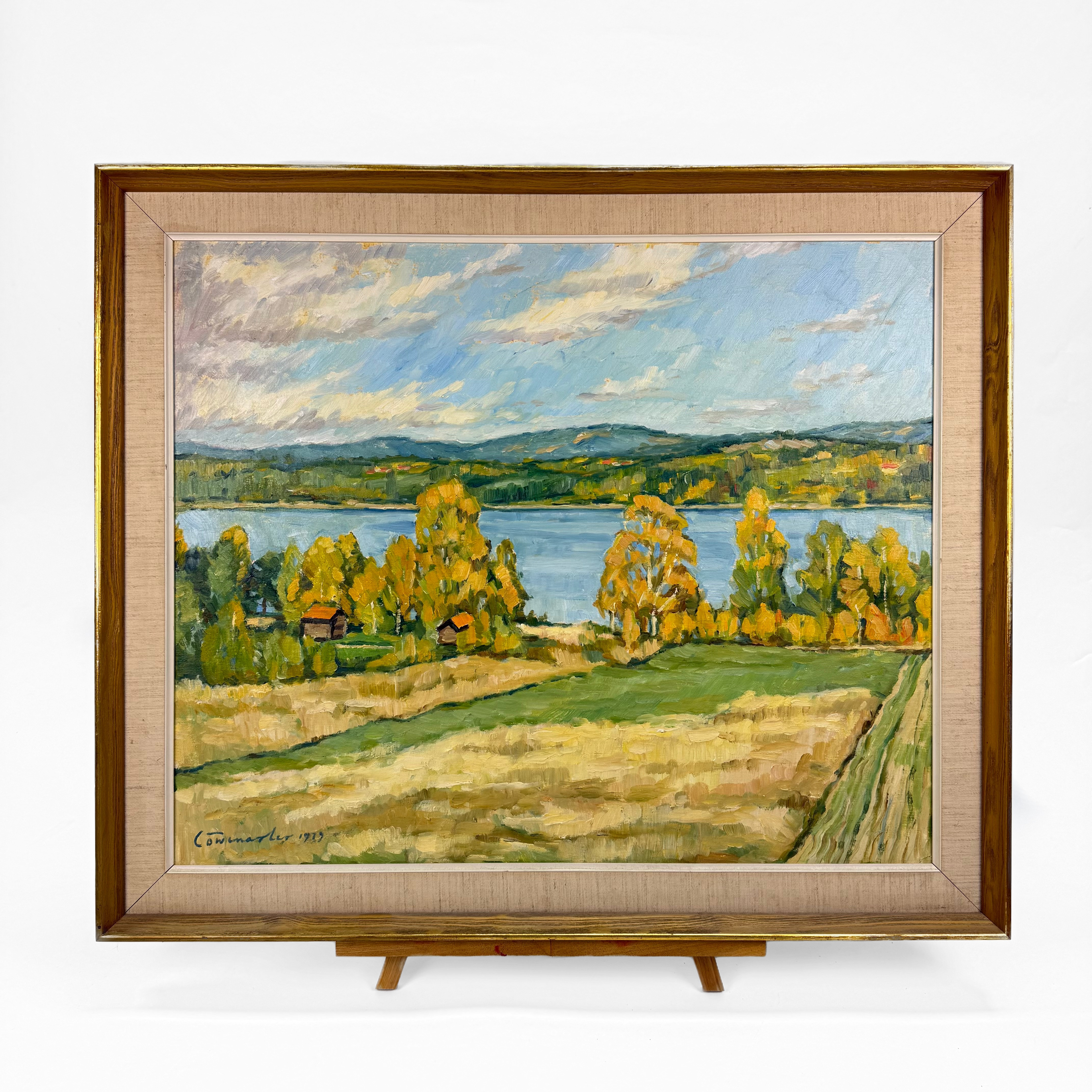 KJELL LÖWENDLER (1907-1990). Olja på pannå, höstmotiv, träram, signerad och daterad 1979.