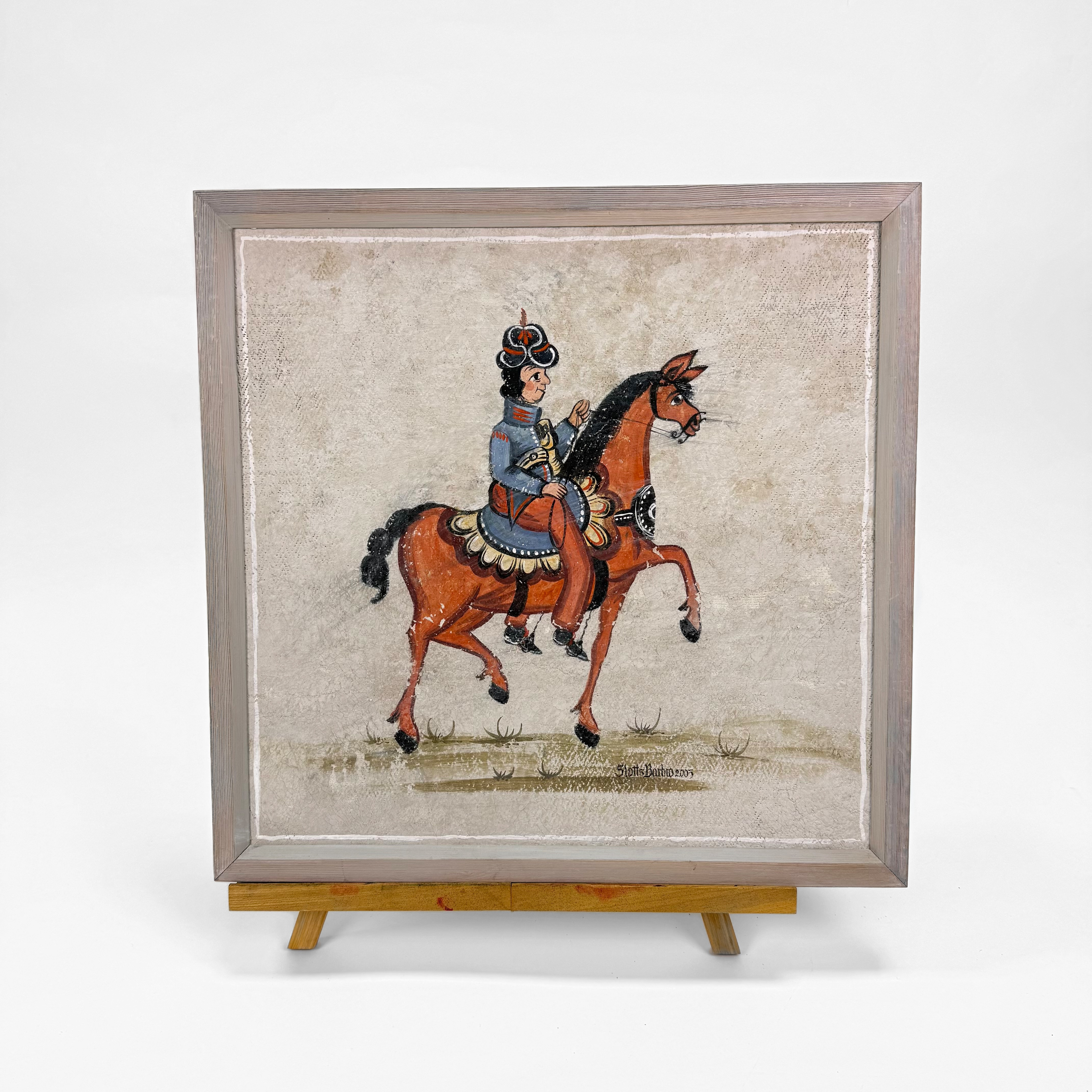 SLOTTS BARBRO. Olja på väv, signerad, träram.