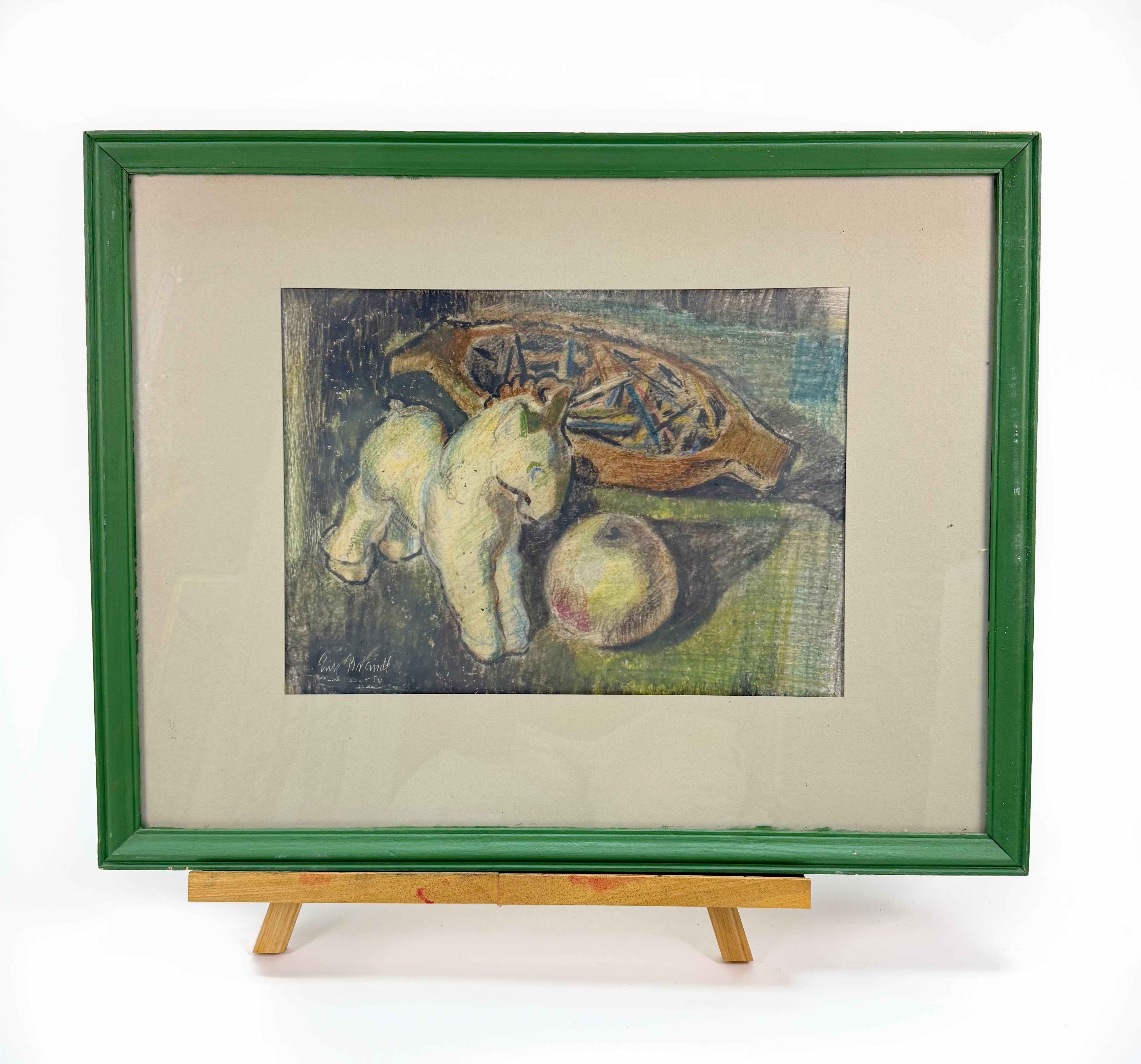 ERIK BRANDT. Pastell på papper, stilleben, signerad och daterad -50.