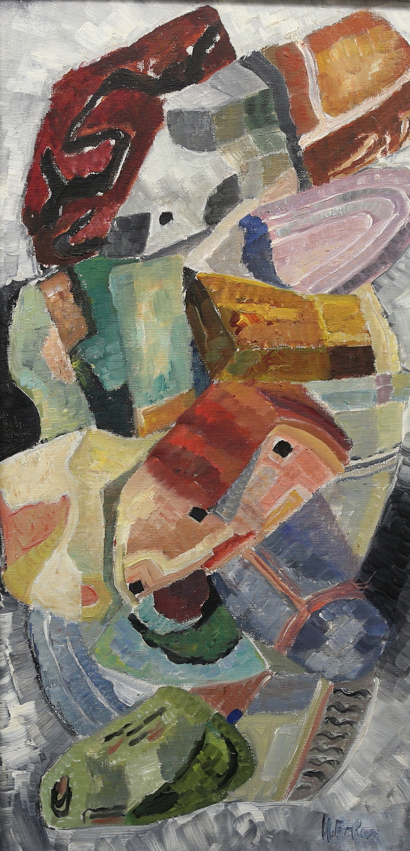 MARTHE BOHM. olja på pannå, signerad.