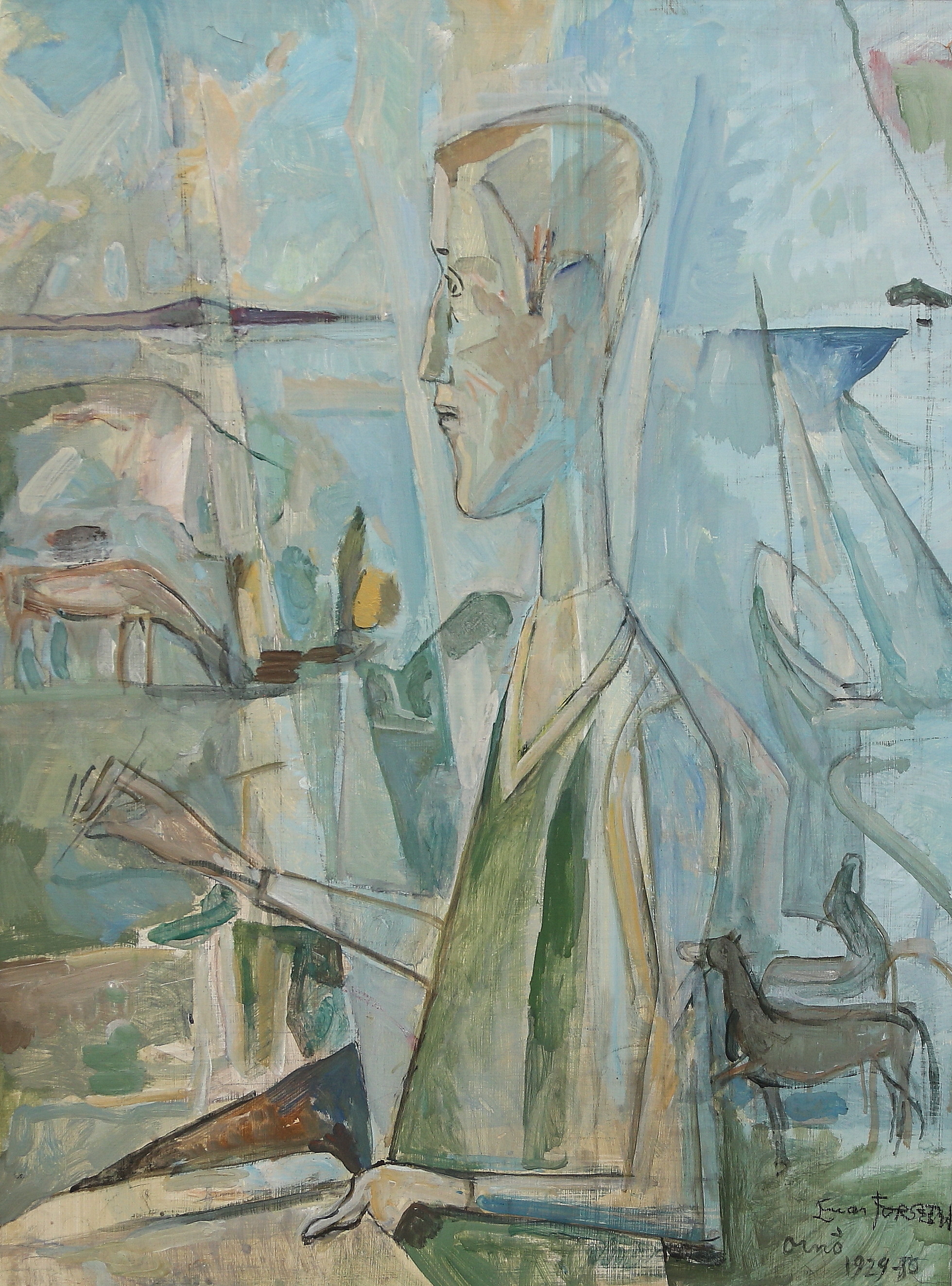 EINAR FORSETH. Olja på pannå, signerad Ornö 1929-50.