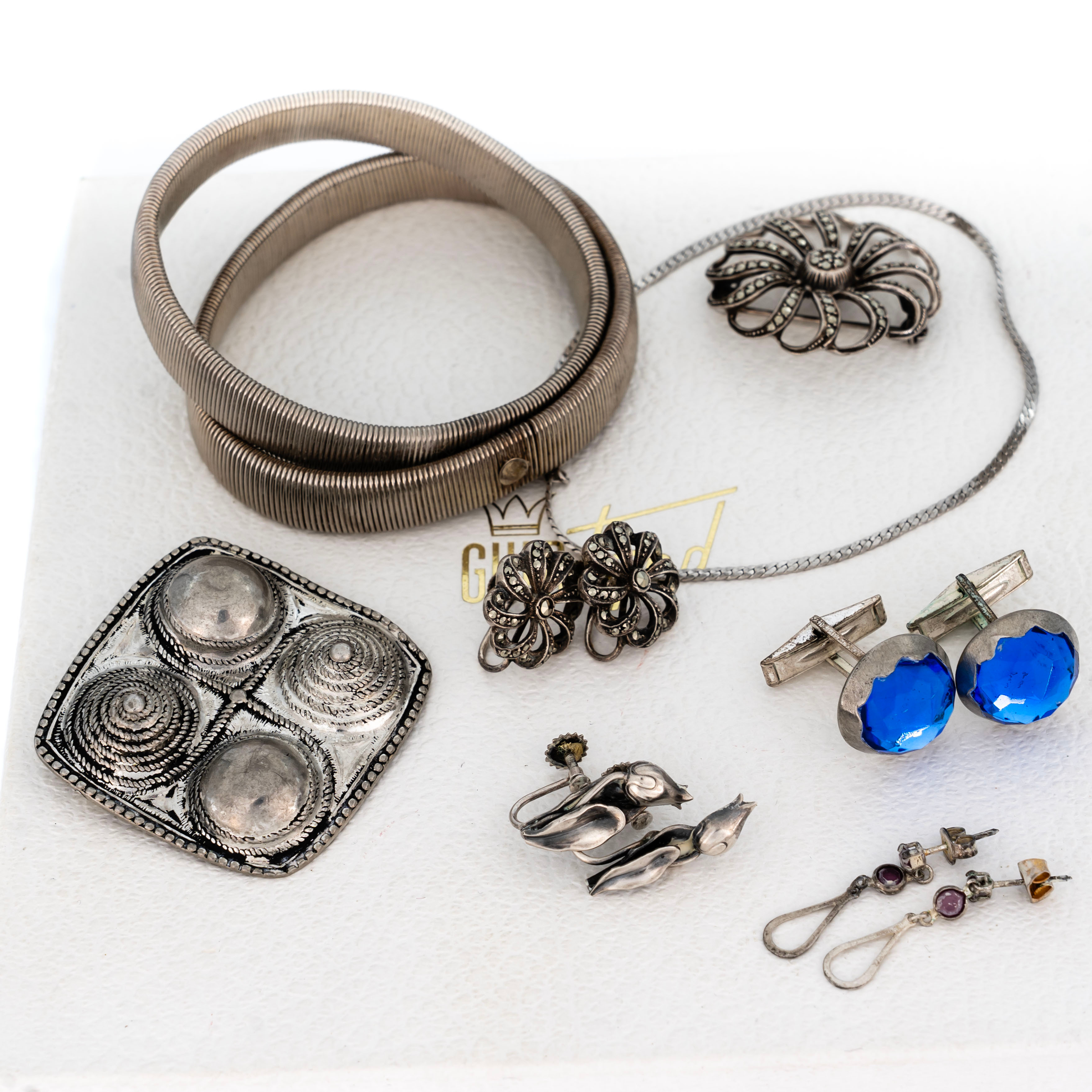 Samling Smycken, Bijouterier, Delvis Silver, 13-delar.