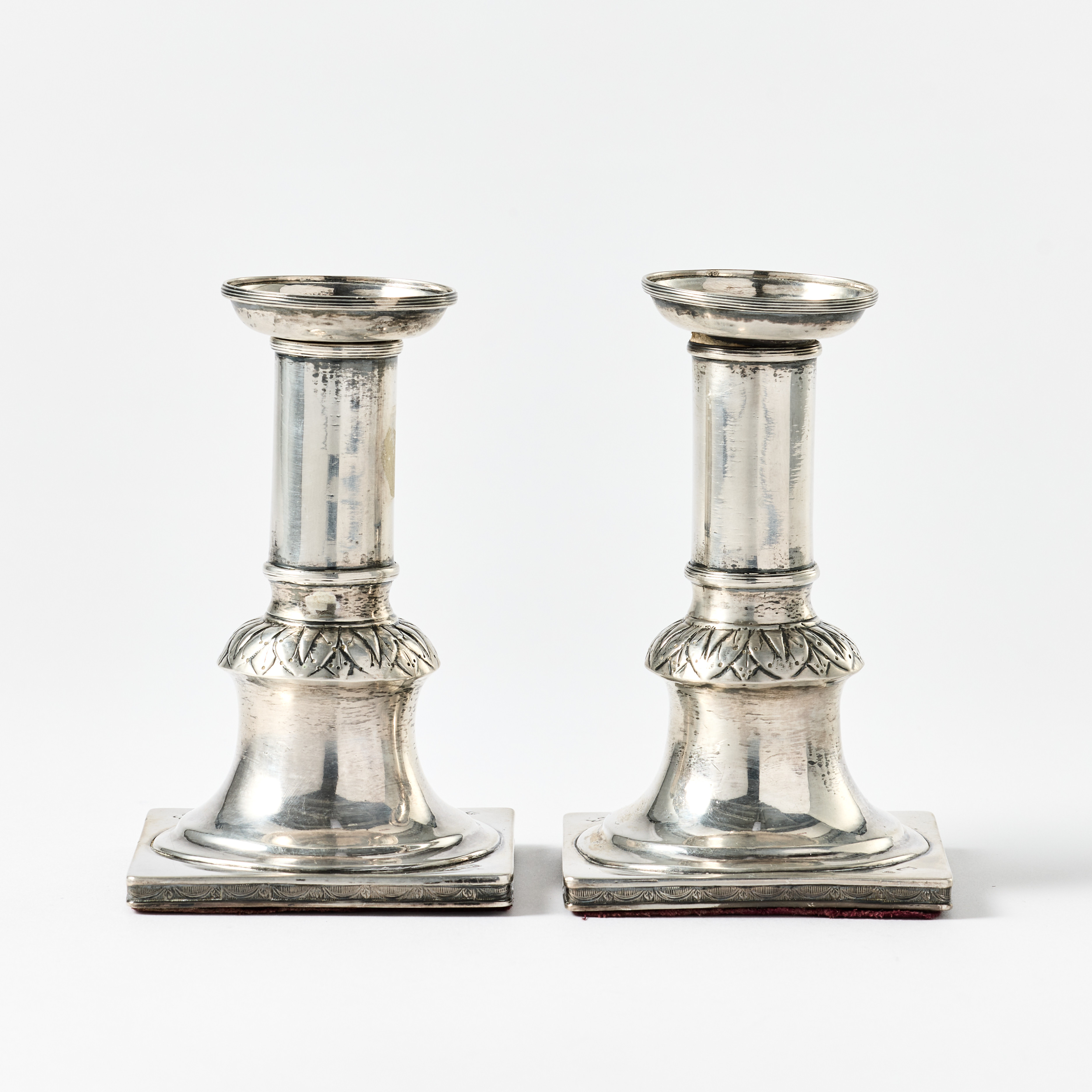 LARS ANDERS RÖNNOW. Ljusstakar, ett par, silver, Helsingborg, 1810.