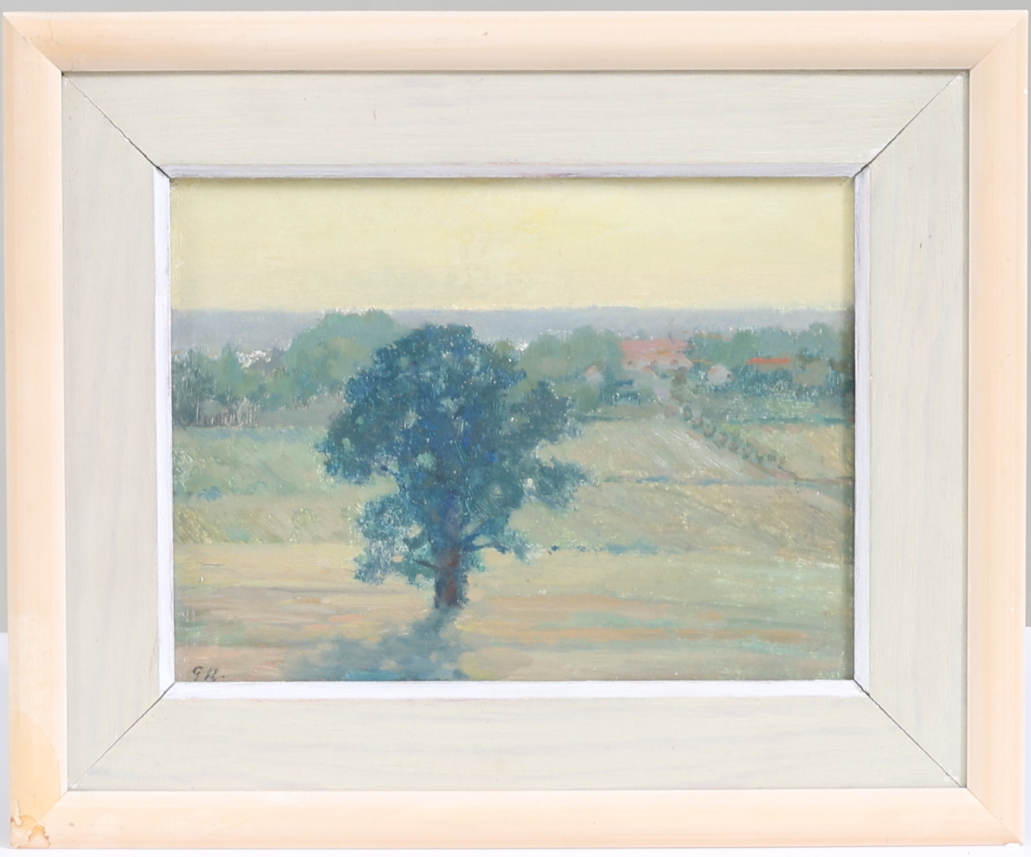 GUSTAF BÖKLIN. "Ullberga Råby-Rönö", olja på pannå, signerad GB samt daterad 1948.