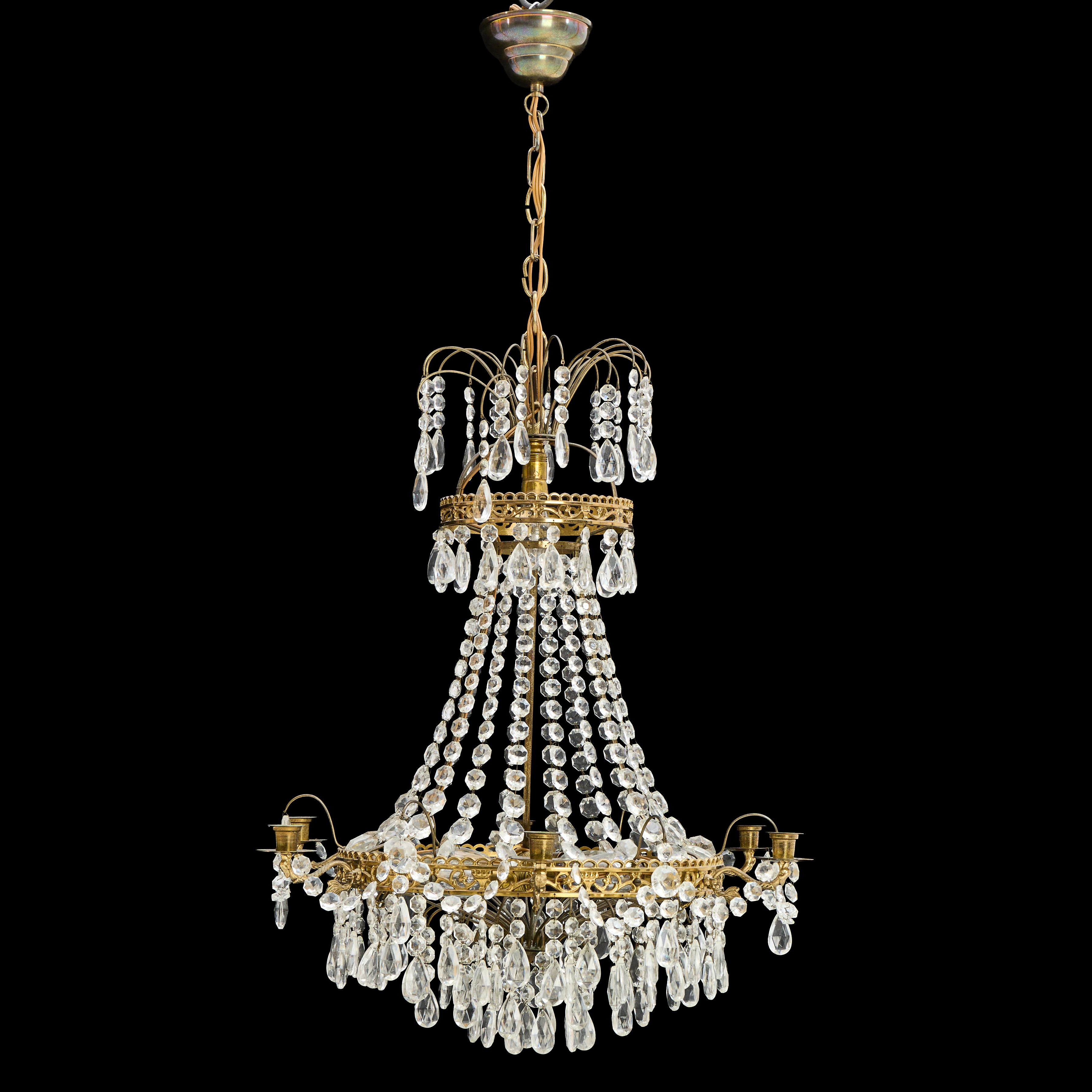 LJUSKRONA, 6 ljusarmar, empirestil, 1900-tal.