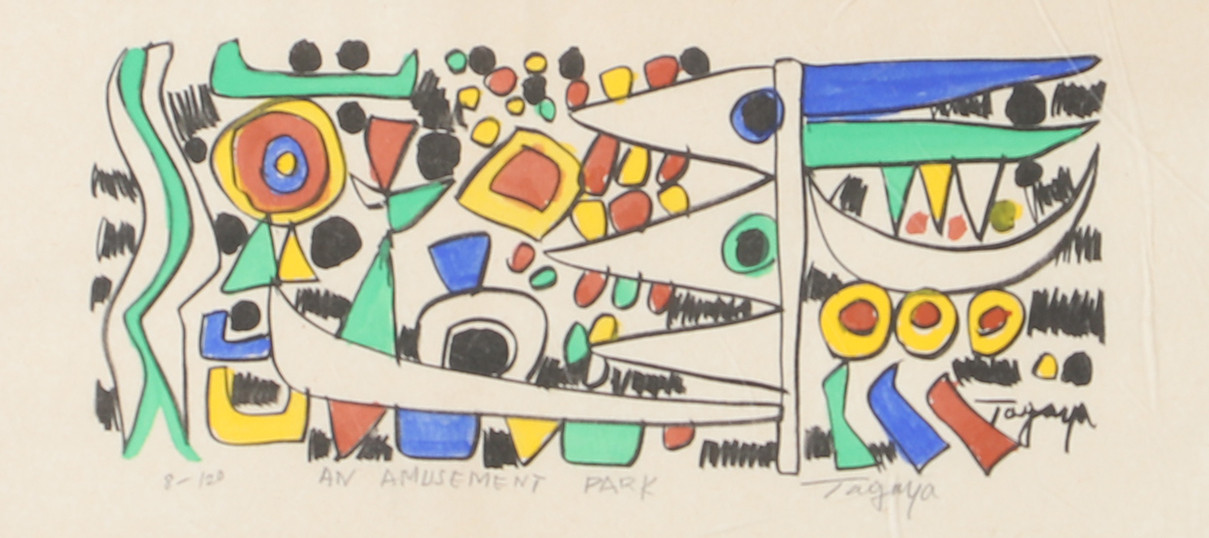 ITOKU TAGAYA. "An Amusement Park", färglitografi, 8/120, signerad.