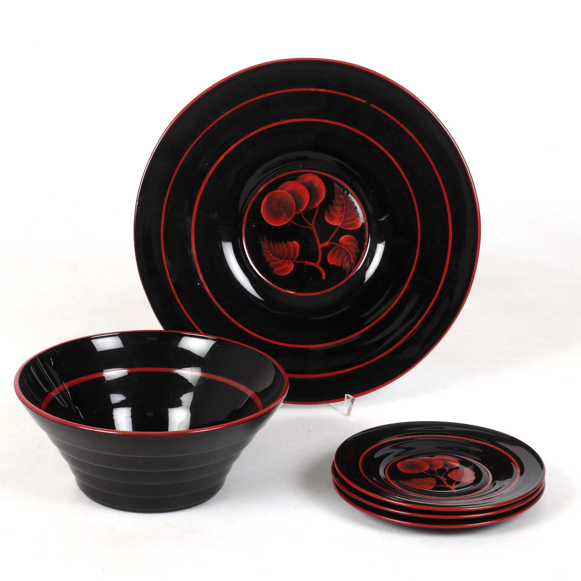 SERVISDELAR, 5 st, glas, 1900-talets första hälft.