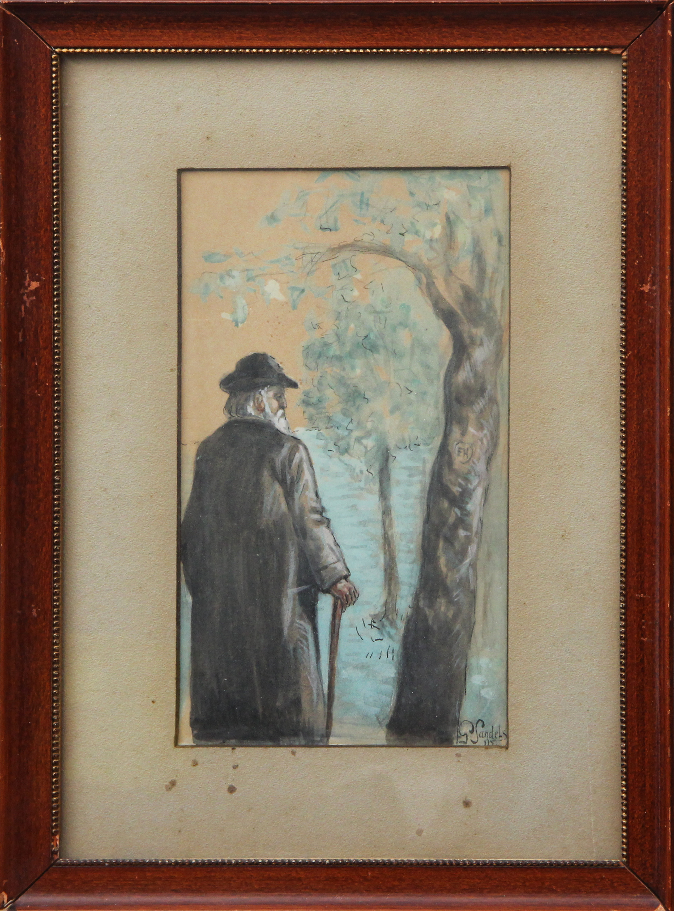 GÖSTA SANDELS. AKVARELL, på papper, signerad, 1905.