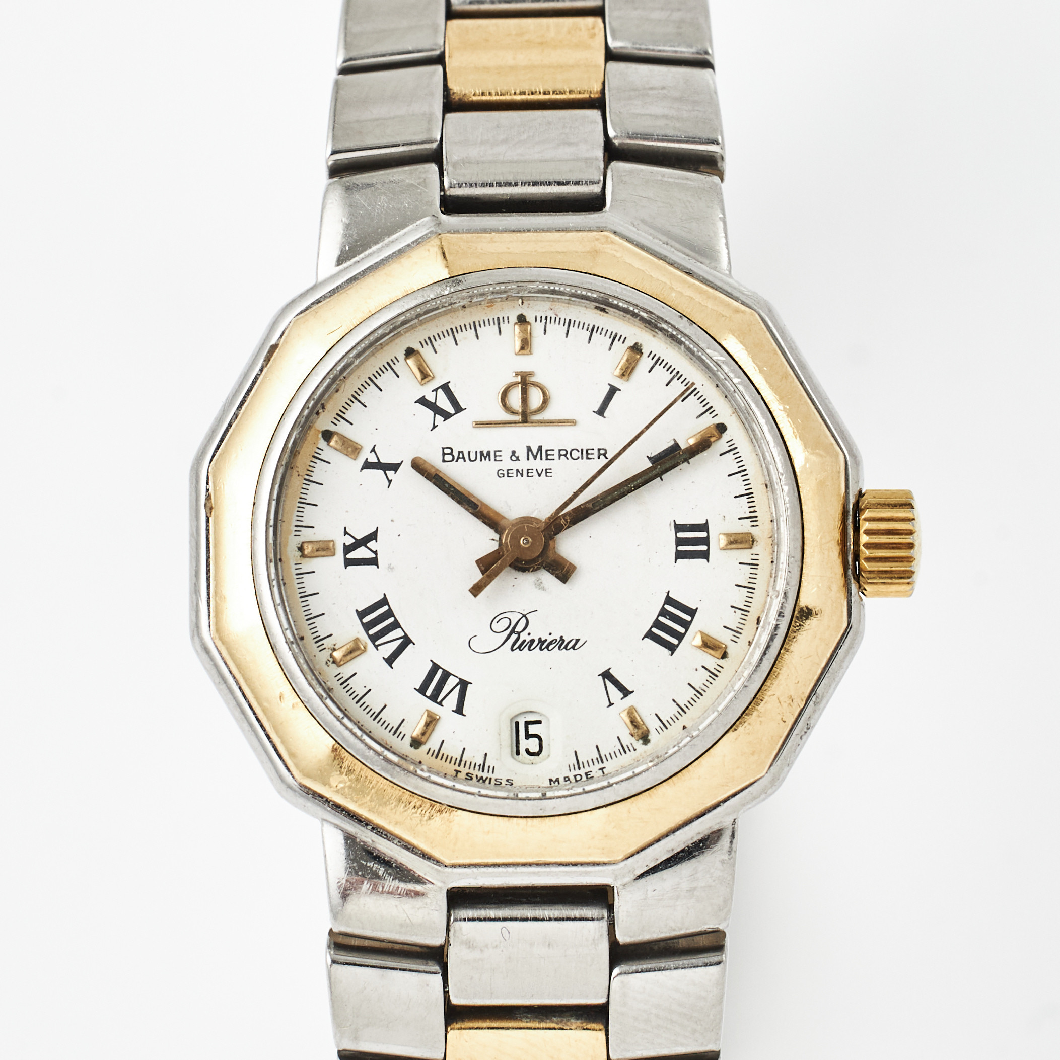 BAUME & MERCIER, Geneve, Riviera, armbandsur, 24,5 mm, bicolour, ca 1995.