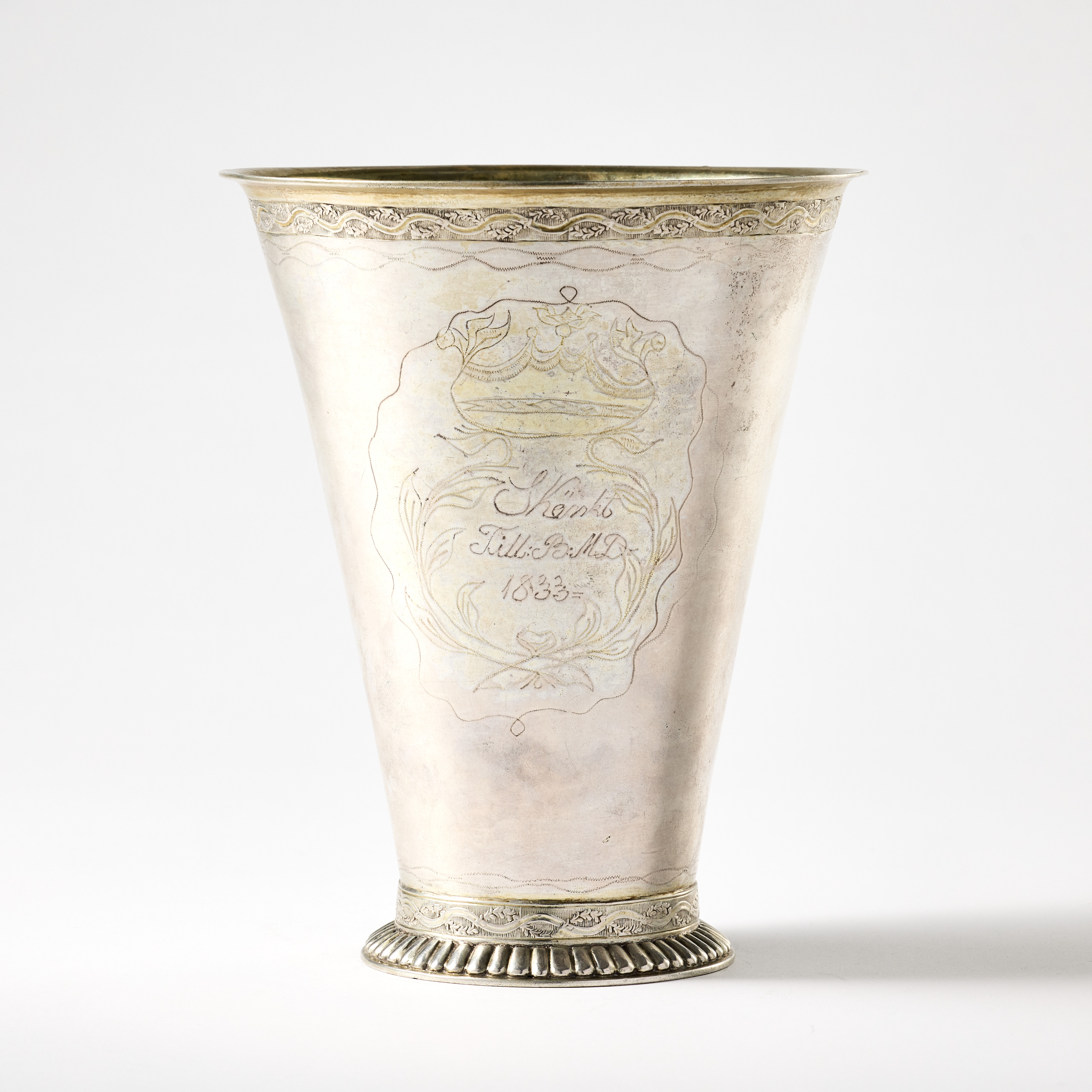 ERIK HOLMBERG. Bröllopsbägare, silver, Lund, 1791.