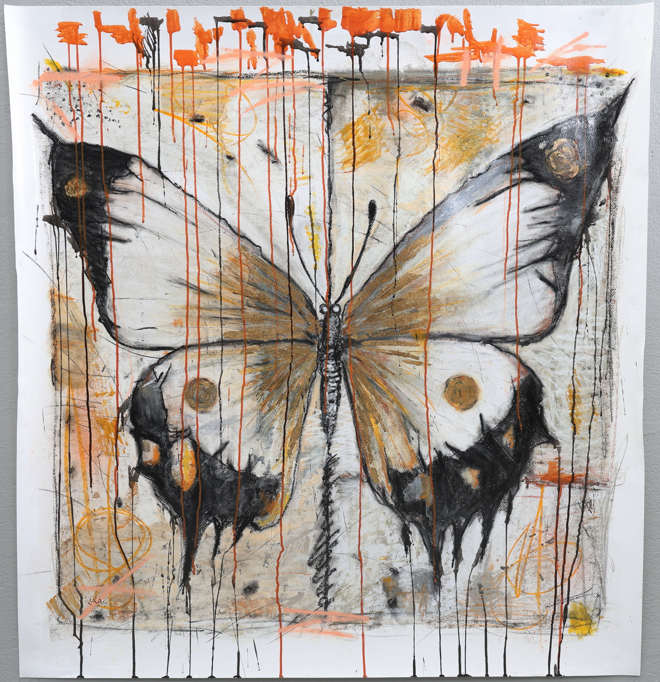 LARS TUNEBO. Mixed media, original, på papper, signerad.