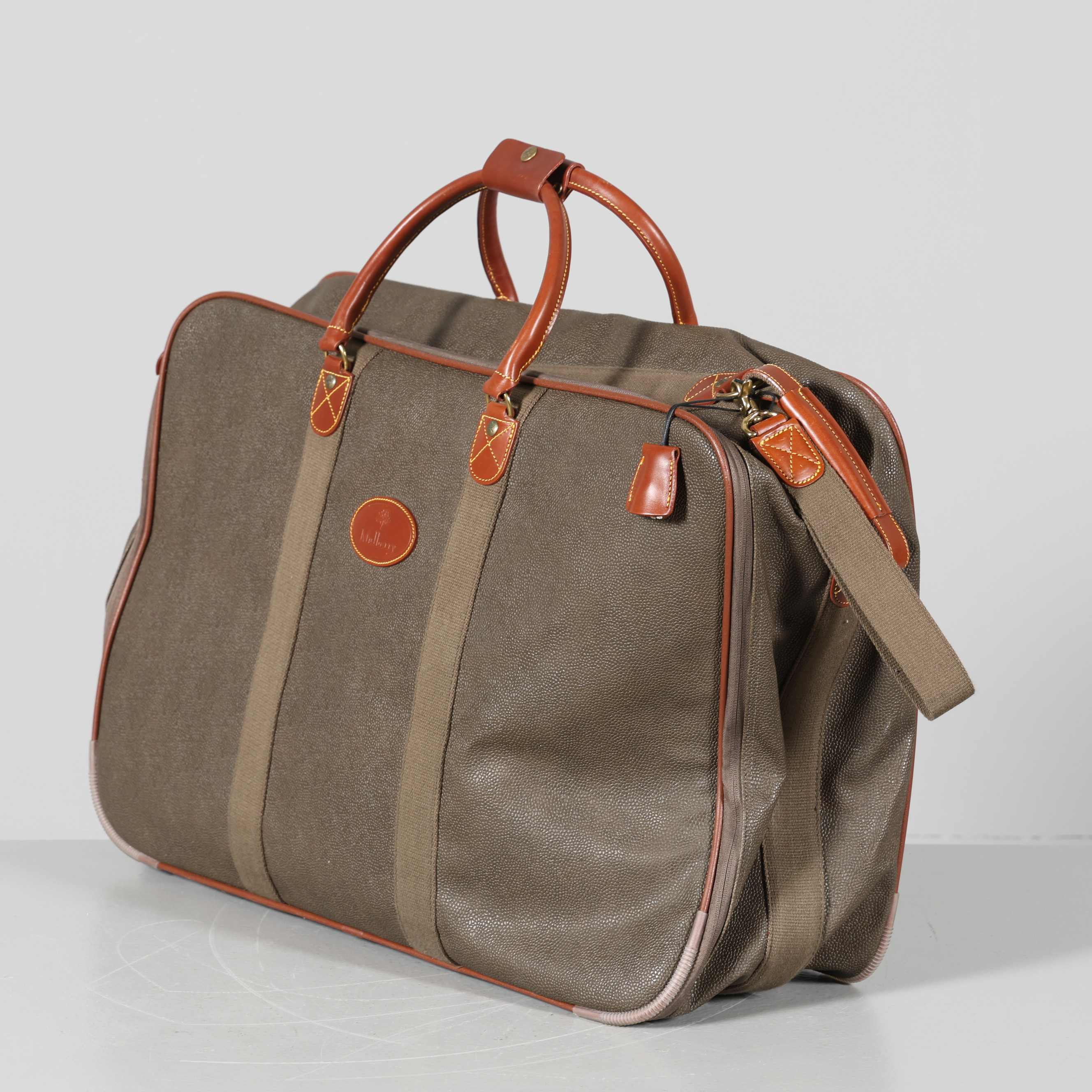 WEEKENDVÄSKA, scotch grain-läder, Mulberry, England.