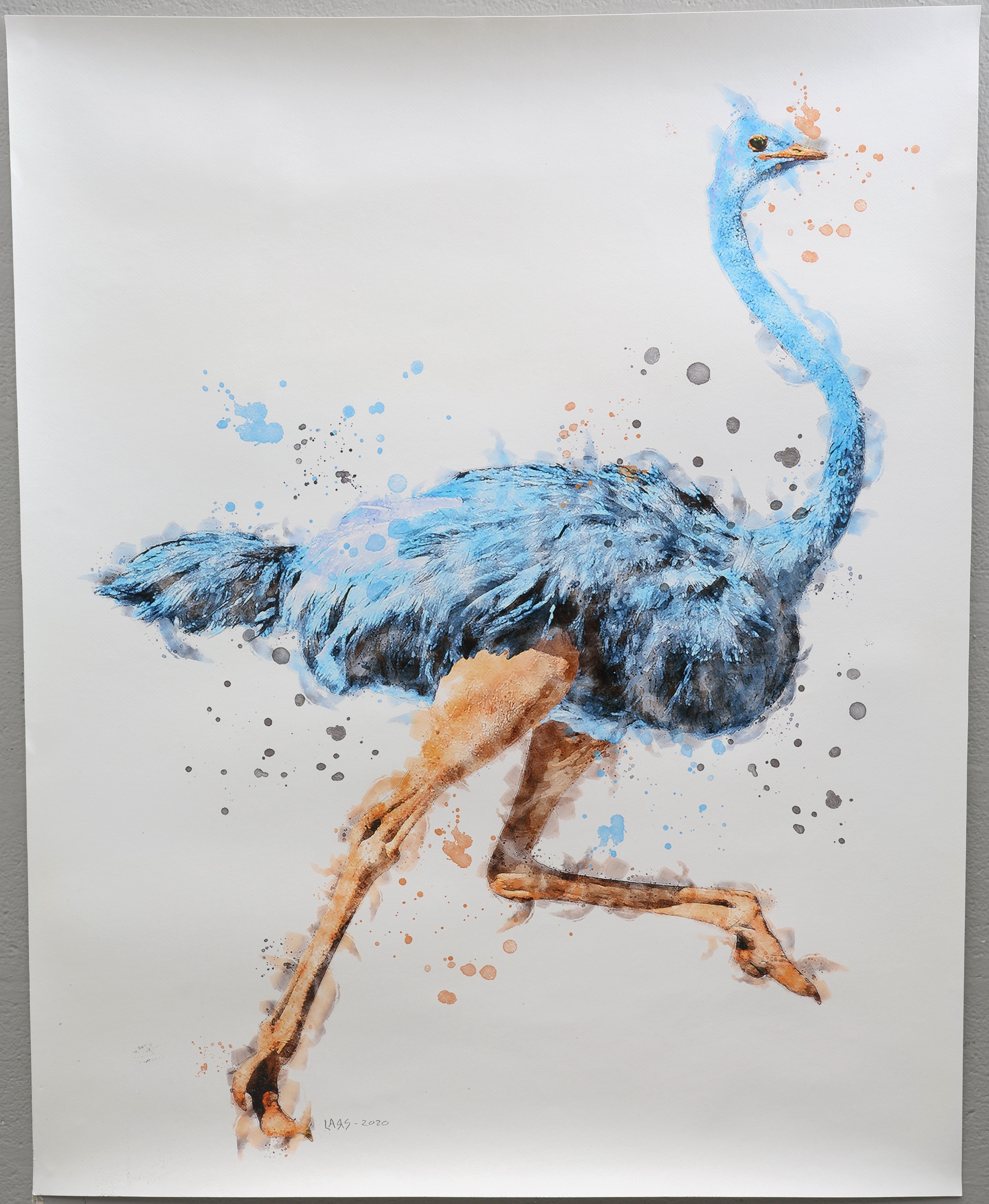 LARS TUNEBO. Mixed media, original, på papper, signerad.