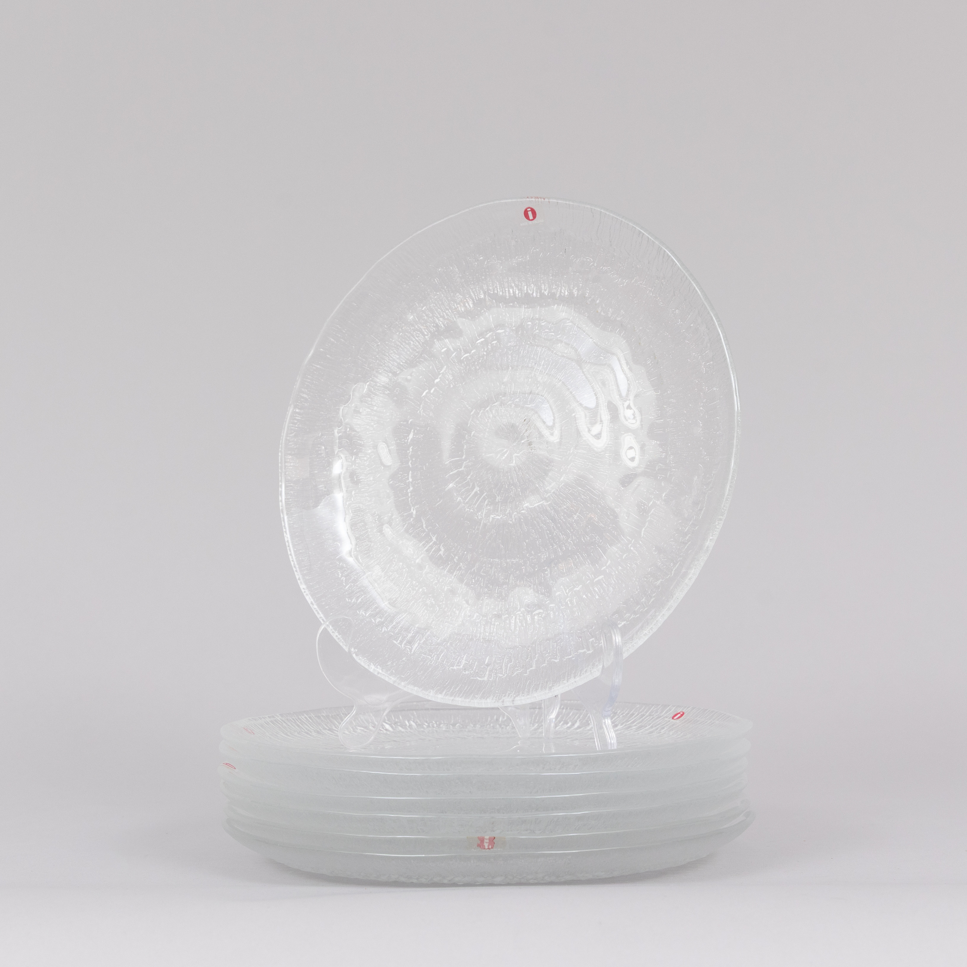 TAPIO WIRKKALA. Tallrikar "Solaris", 7 st, glas, Iitala.