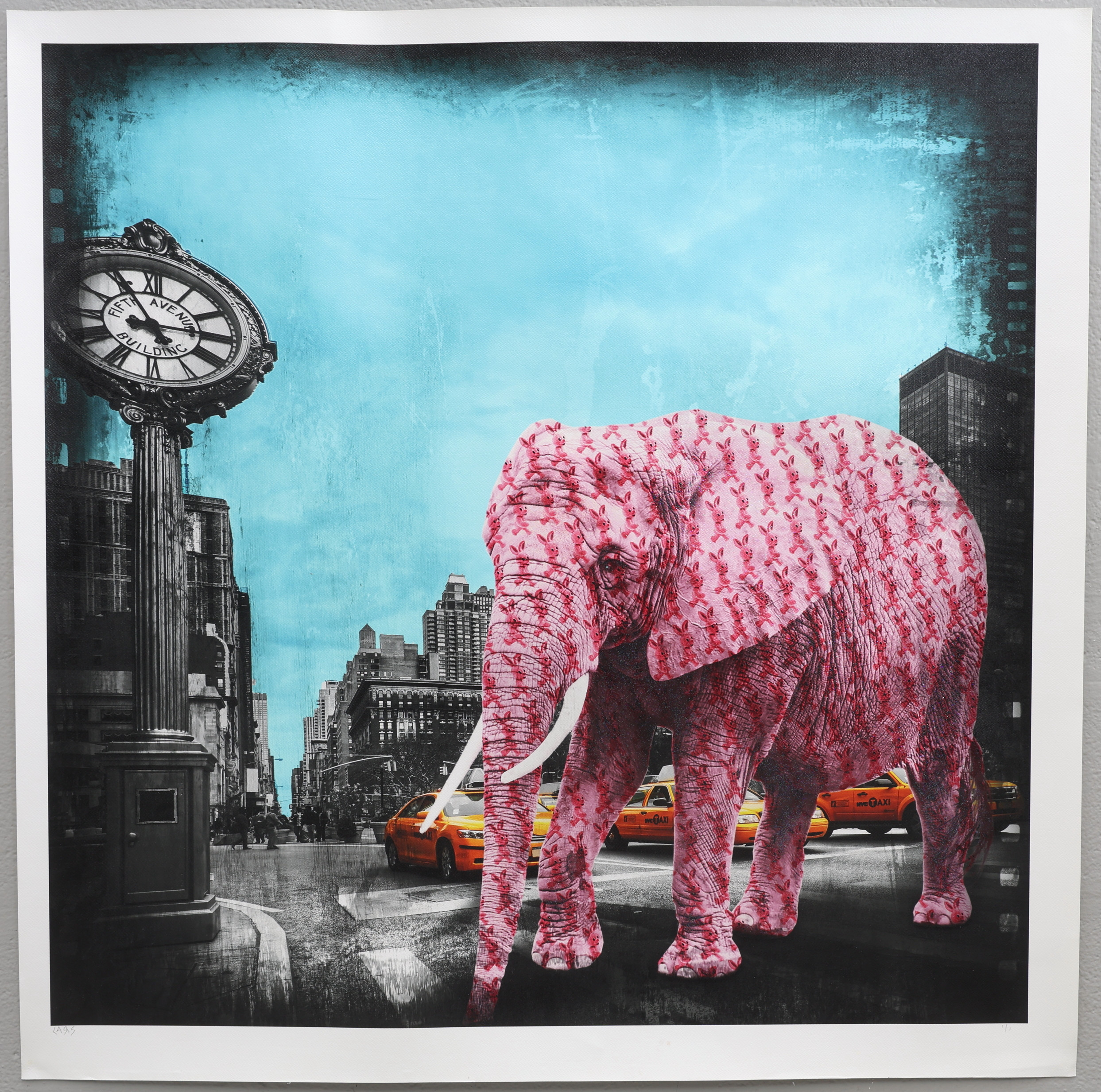 LARS TUNEBO. Mixed media, original, på papper, signerad.