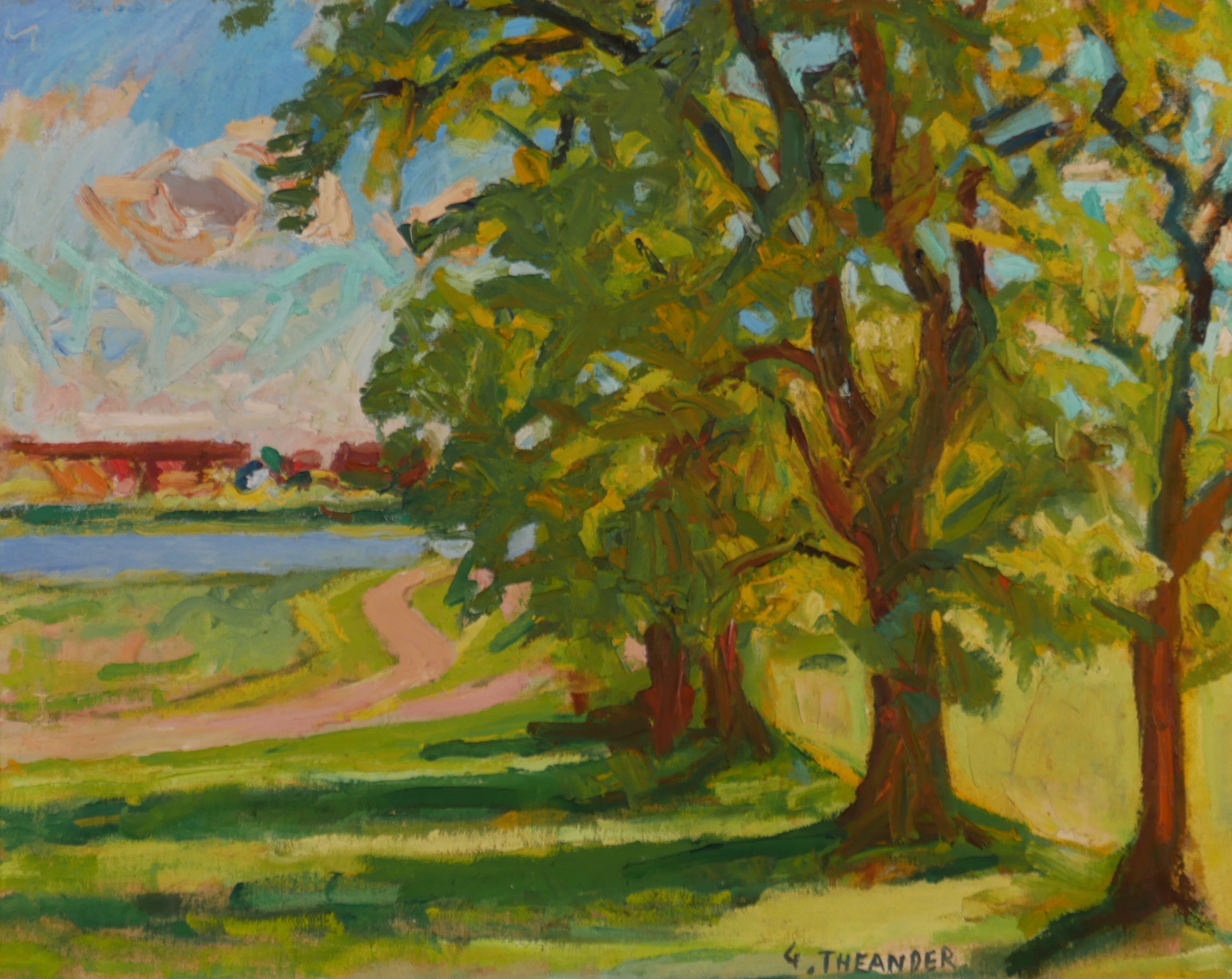 GUNNAR THEANDER. Landskap, olja på duk, signerad G. Theander.