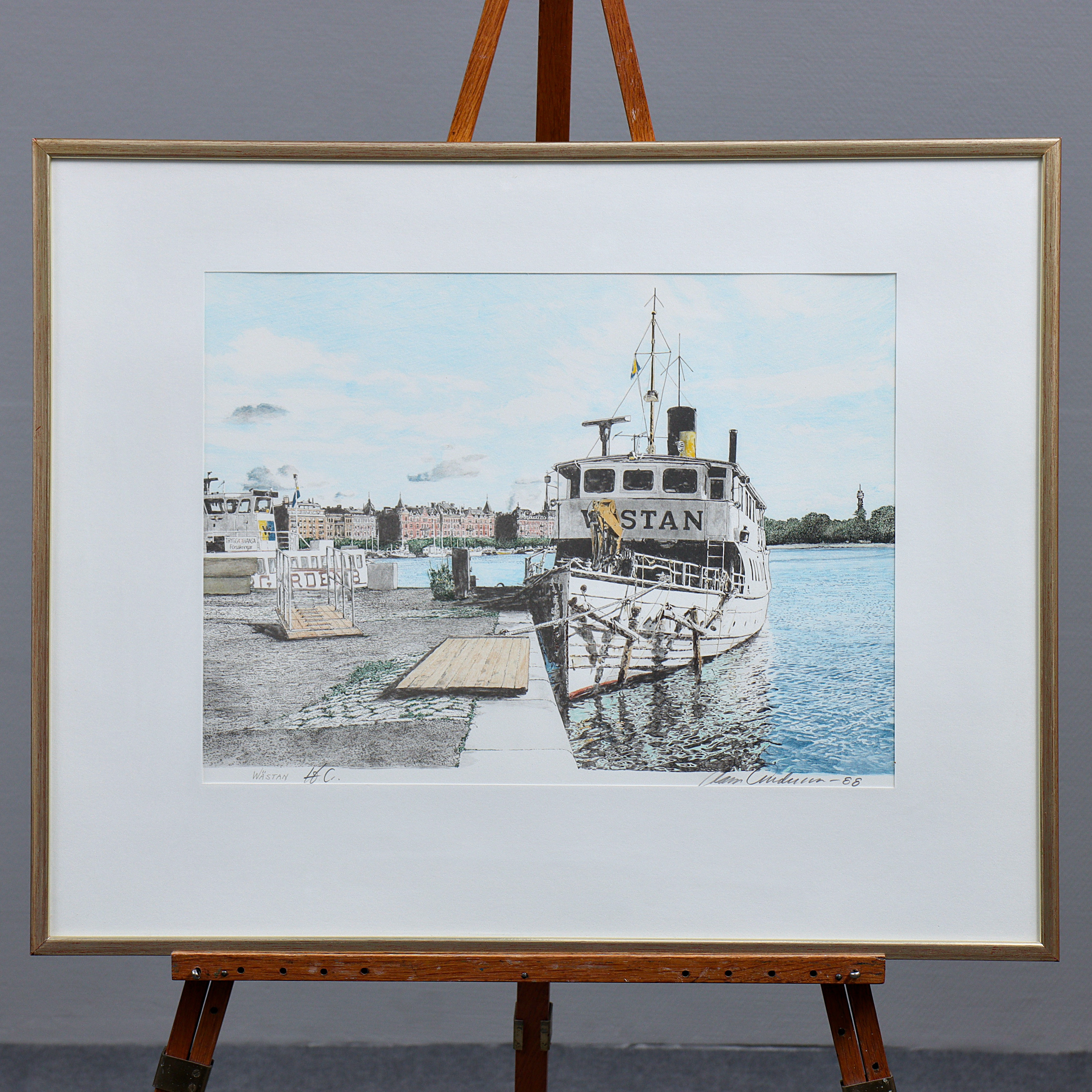 HANS ANDERSSON, LITOGRAFI HC "WÄSTAN" SIGNERAD, DATERAD 88.