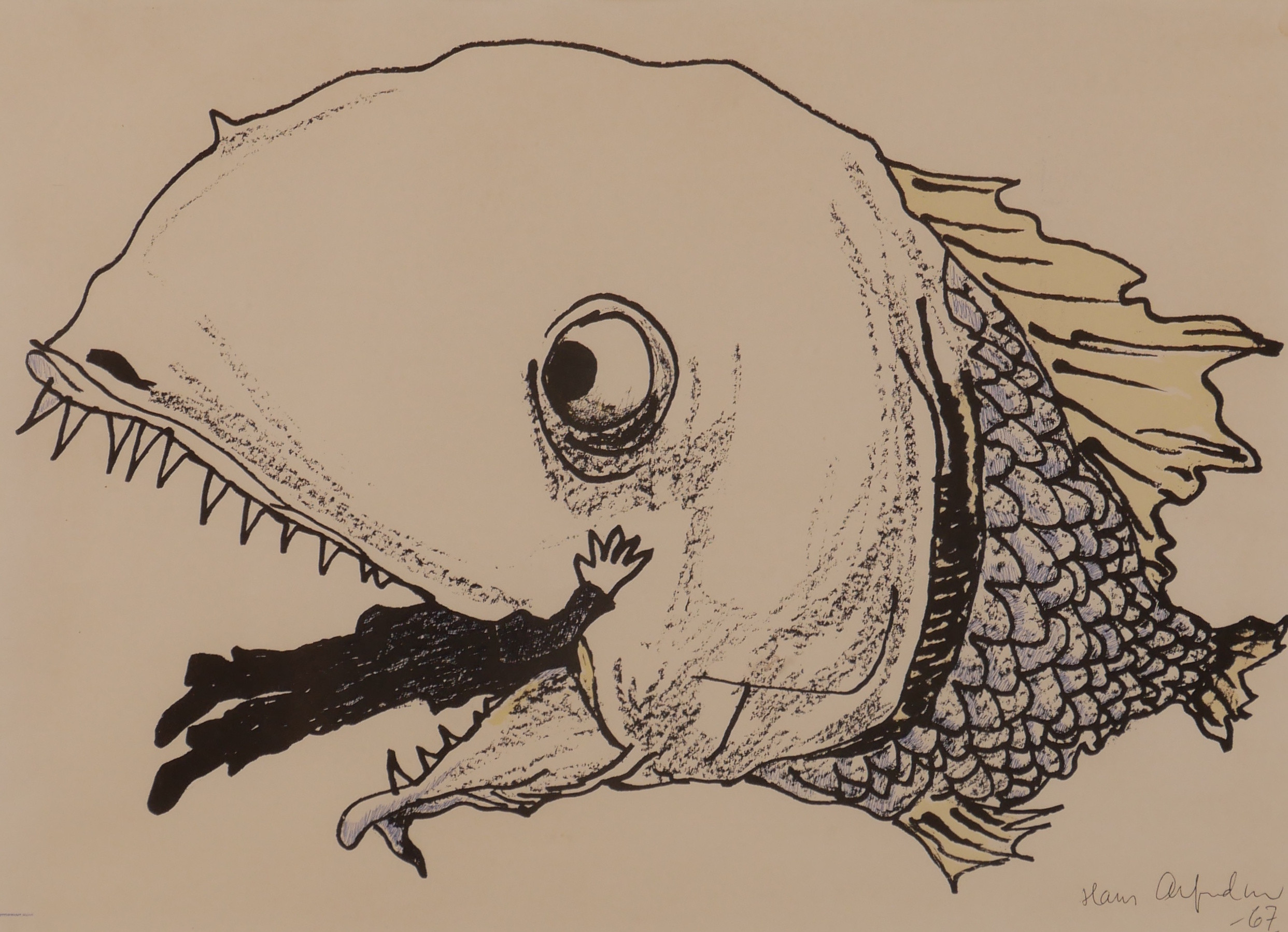 HANS ALFREDSON. Grafiskt tryck, signerad i trycket.