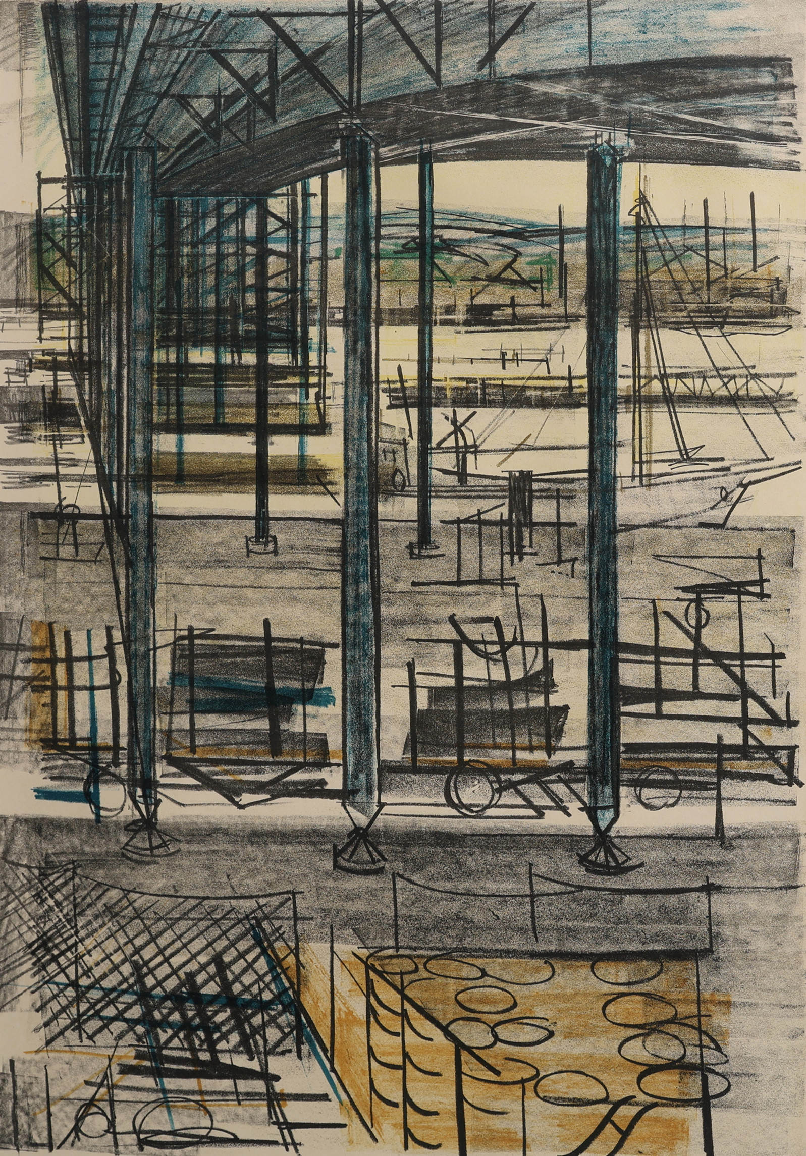 BENGT OLSON. FÄRGLITOGRAFI, GÖTAÄLVBRON, SIGNERAT & NUMRERAT 69/350.