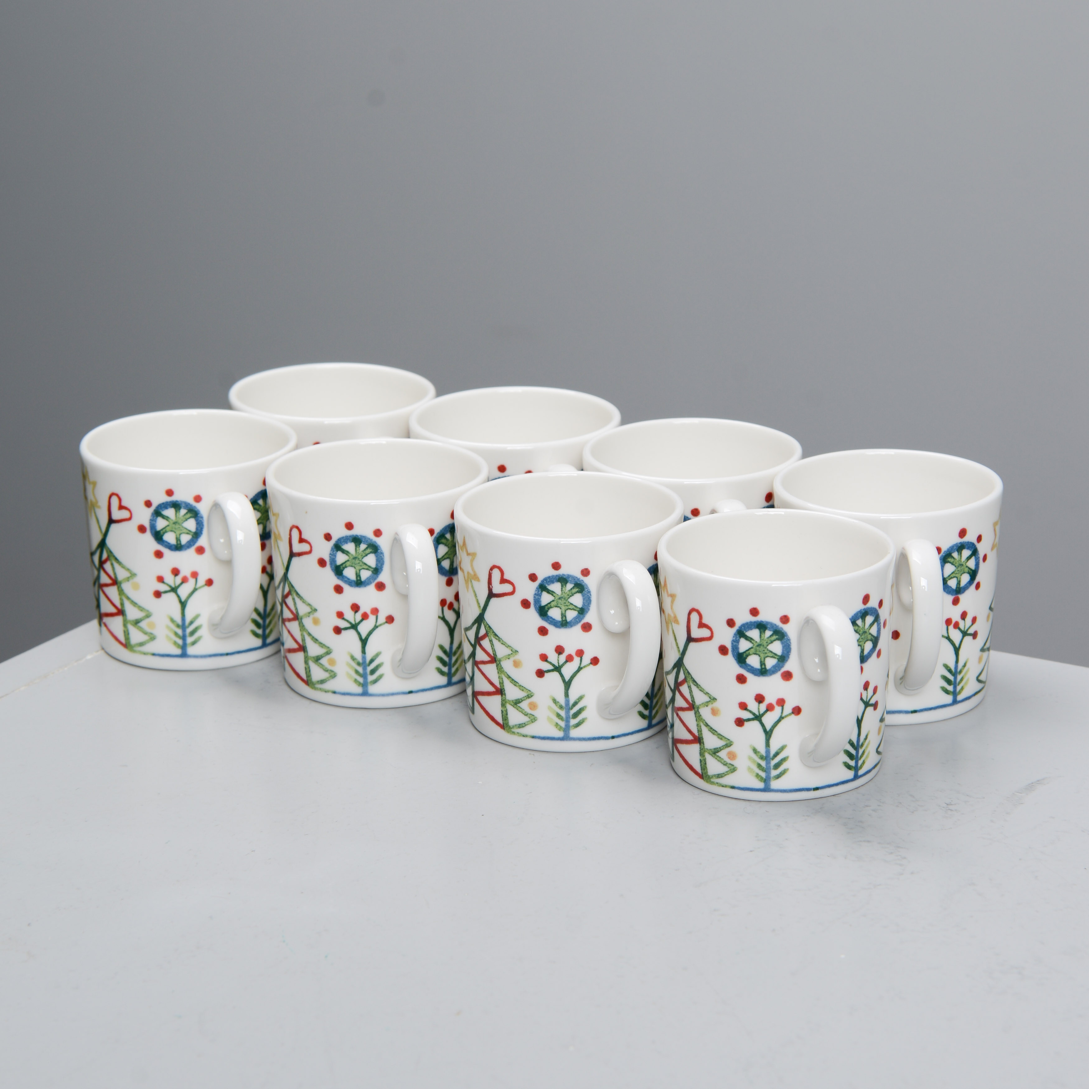 KATARINA BRIEDITIS. "Vintersaga", glöggmuggar, 8 st, Rörstrand.