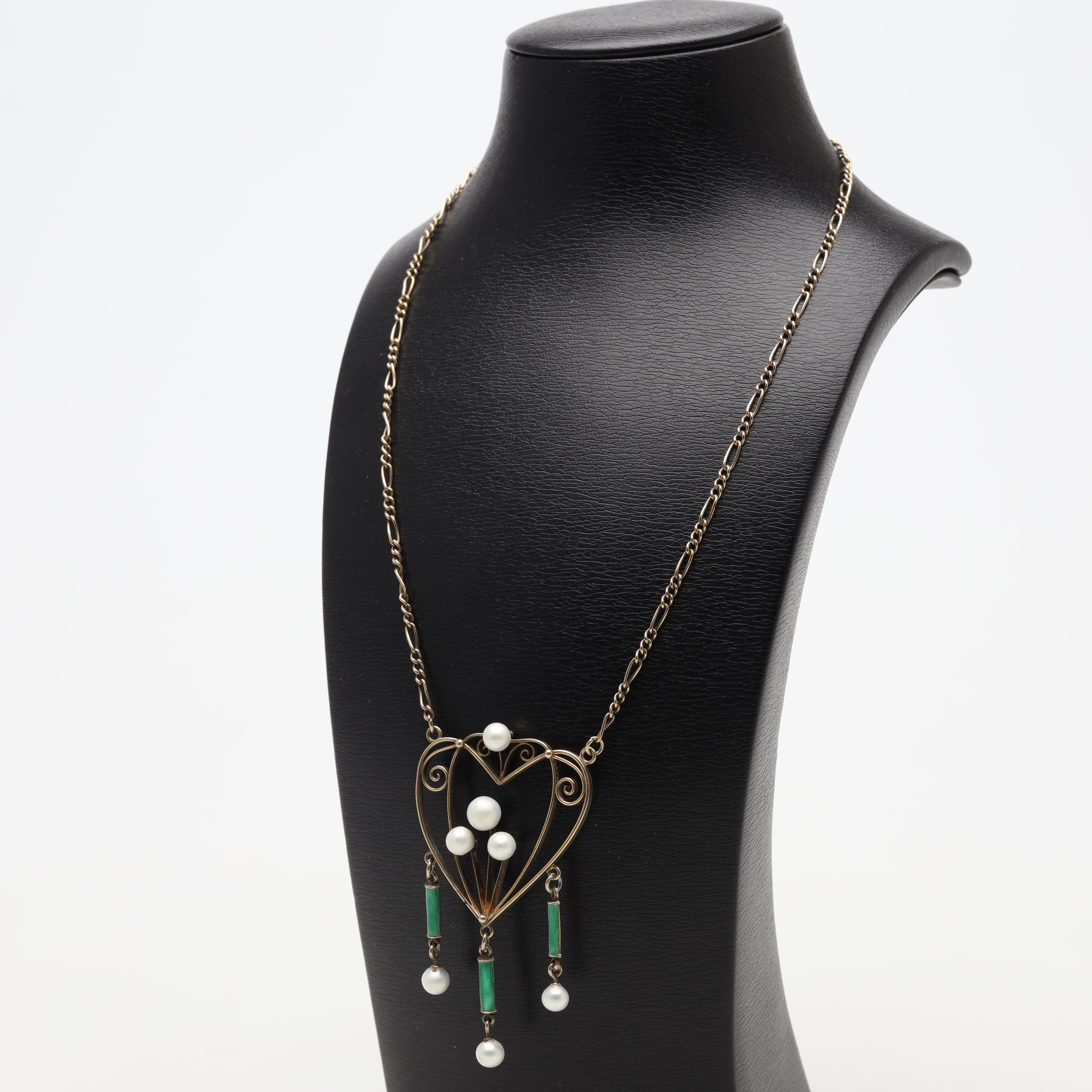 COLLIER, silver, förgylld, jugend stil, bruttovikt ca 13,6 gram.