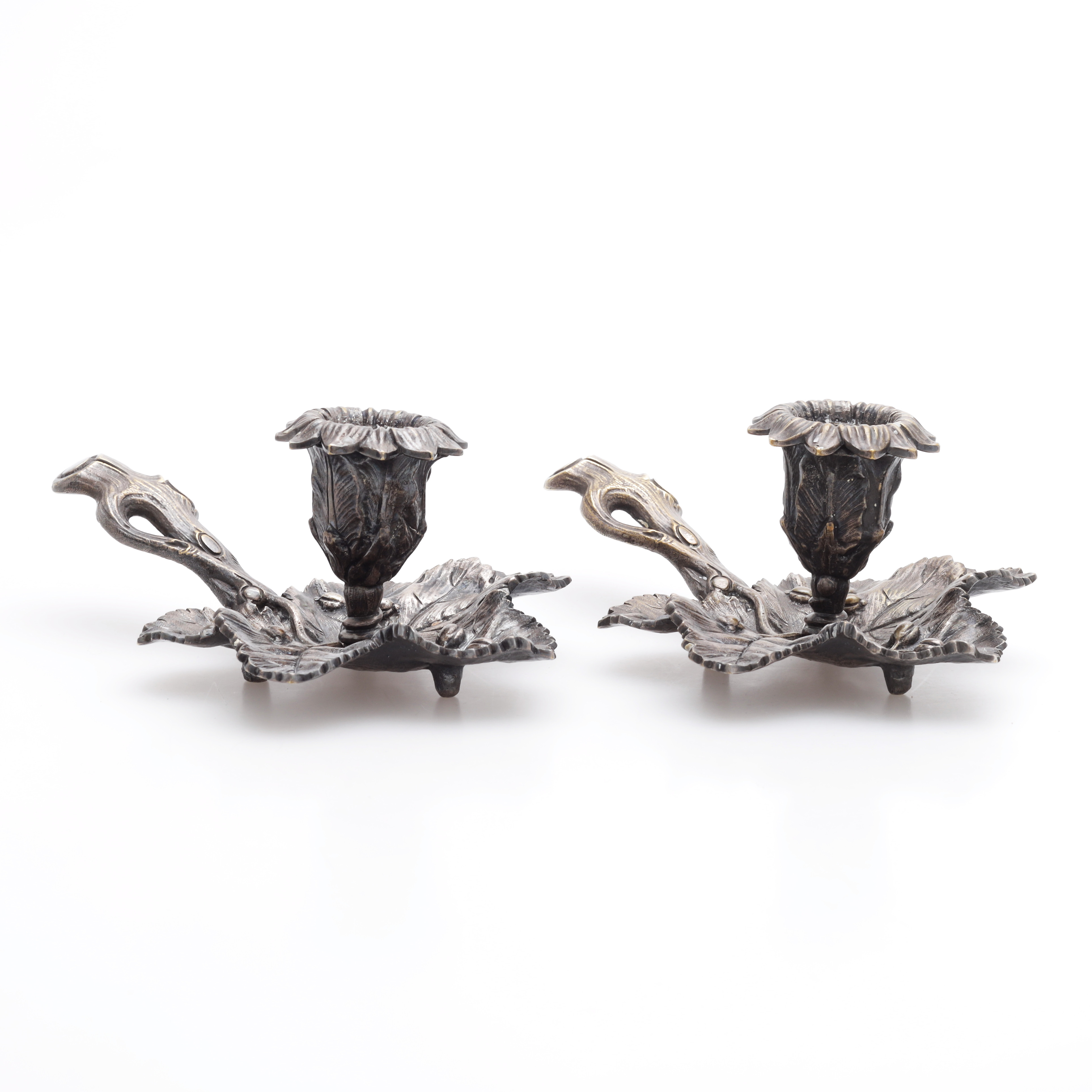 LJUSSTAKAR, ett par, gjutjärn, 1900-talets mitt.