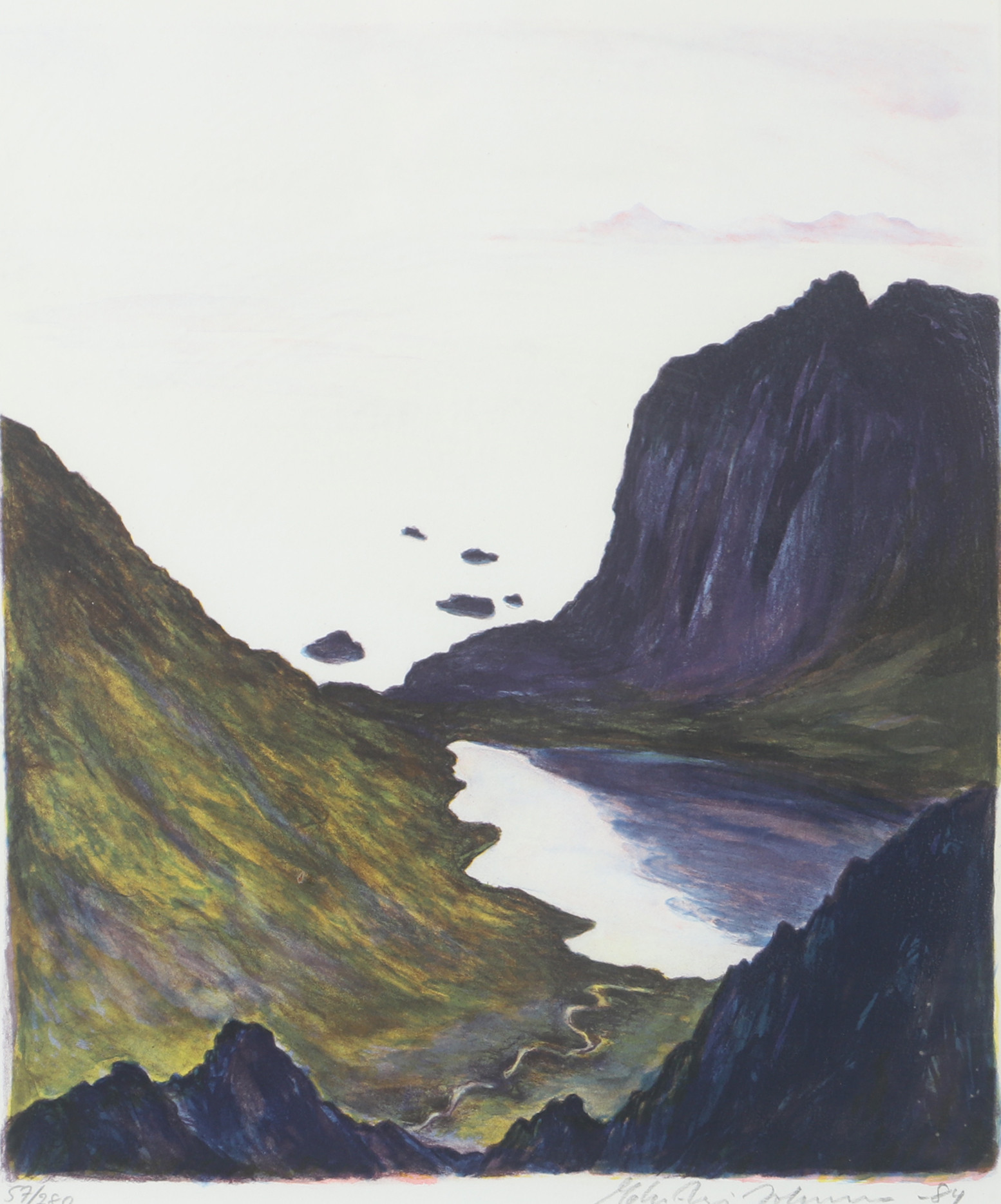 ELSE-MAJ JOHANSSON. Lofoten, litografi, signerad, 1984.