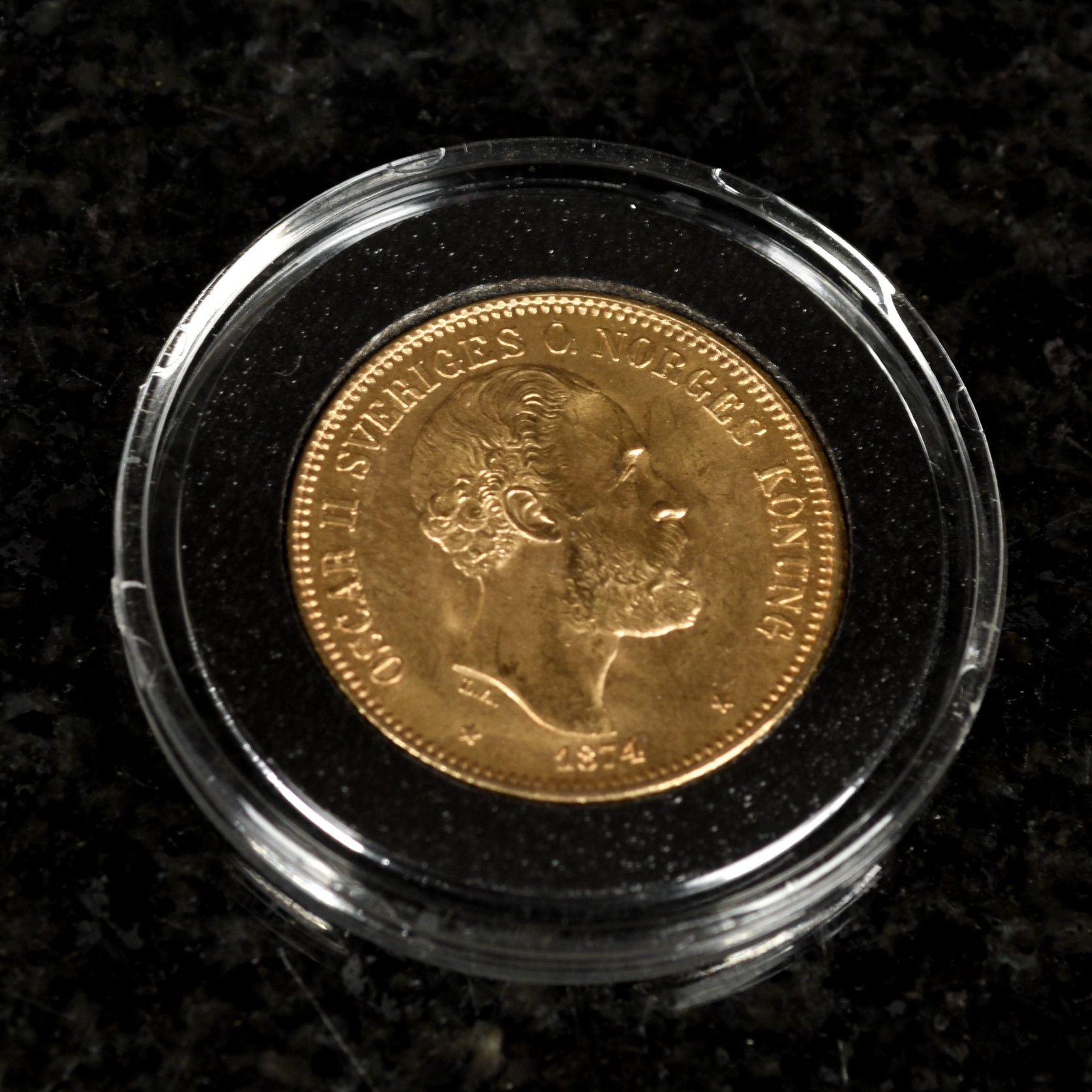 GULDMYNT. Sverige 20KR Oscar II 1874.