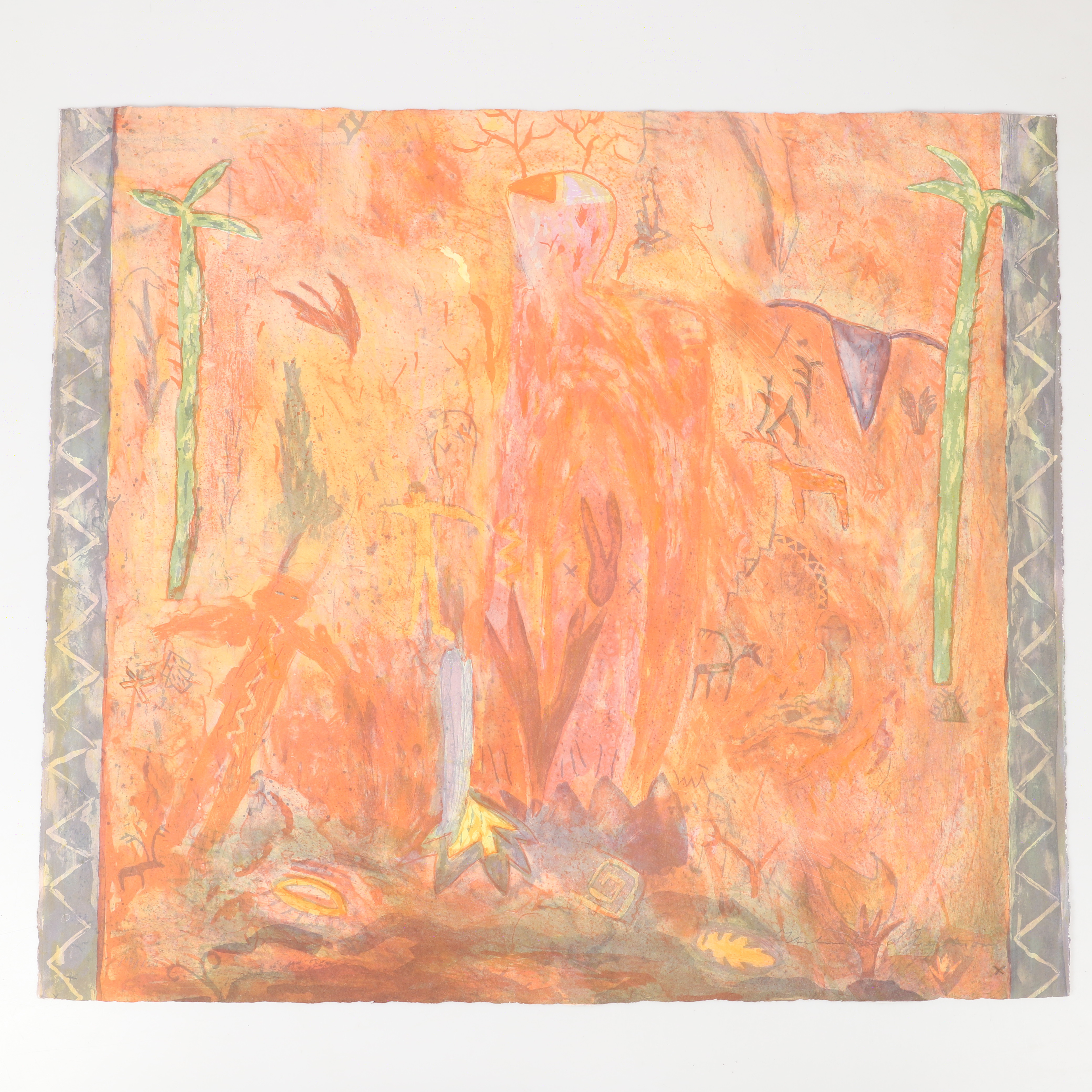 HELMTRUD NYSTRÖM. "Hjortkonungen", litografi, 118/150, signerad.