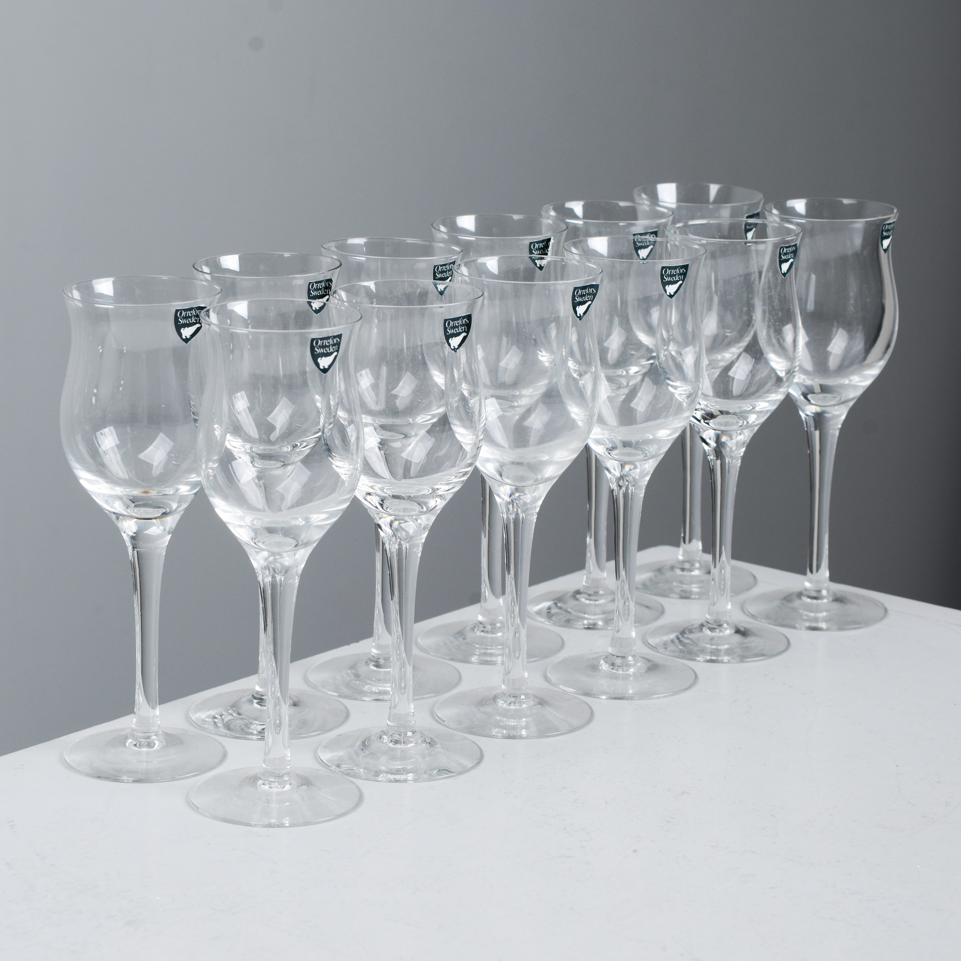 OLLE ALBERIUS. Likörglas, "Lisa", 12 st, Orrefors.