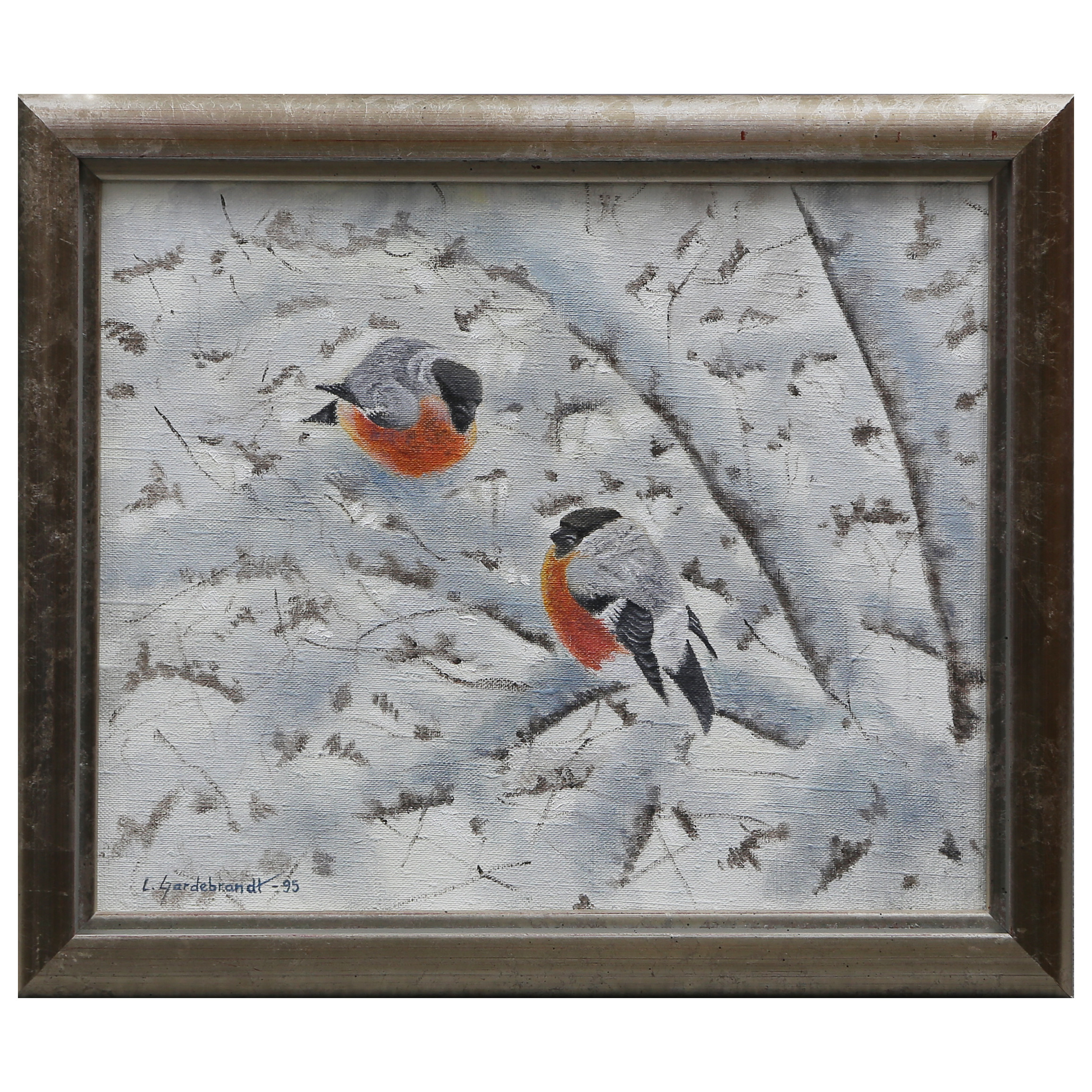 LARS GARDEBRANDT "DOMHERRAR I VINTERSNÅRET" OLJA PÅ DUK, SIGNERAD, DATERAD.