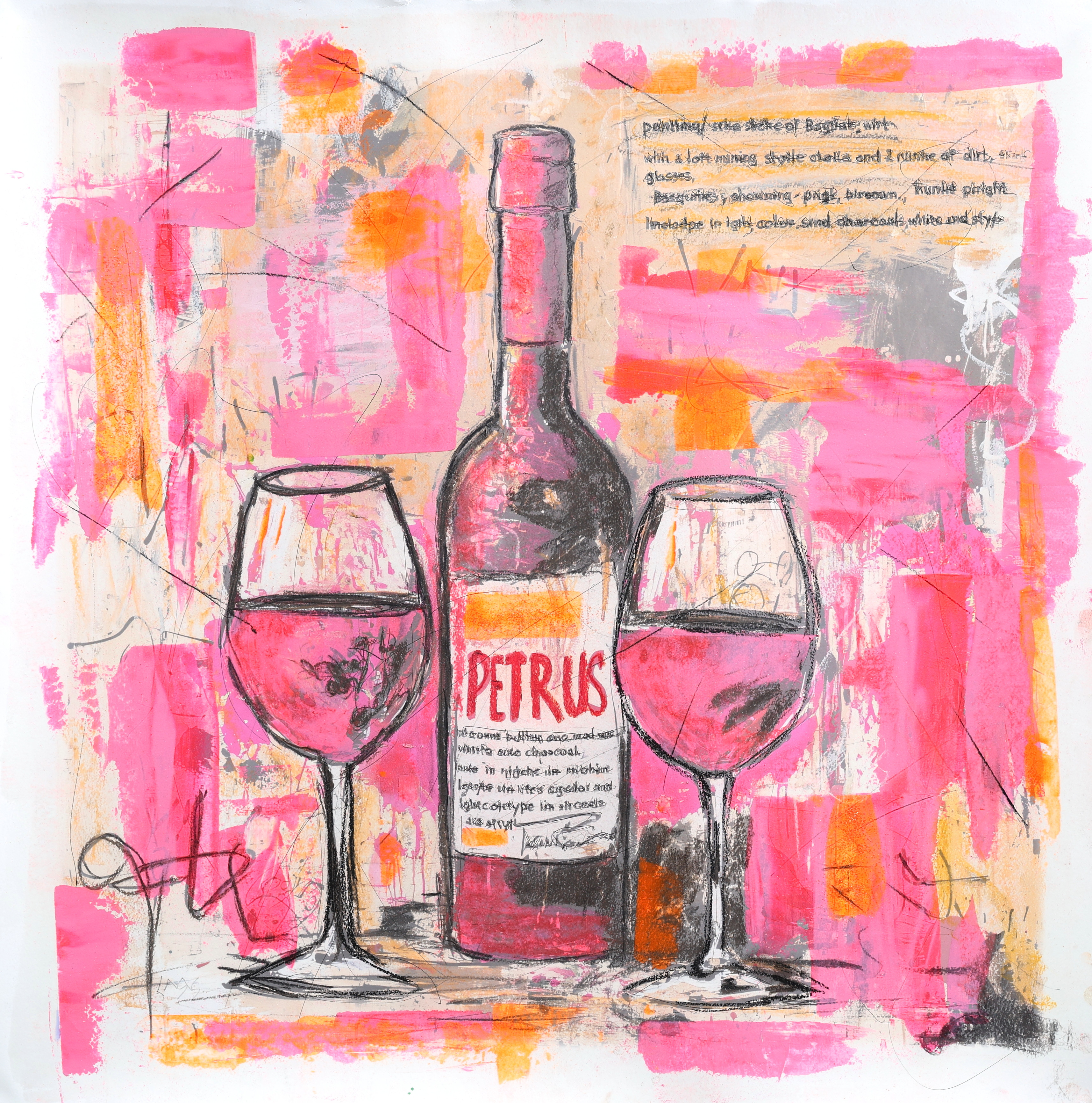 LARS TUNEBO. Mixed media, original, på papper, signerad.