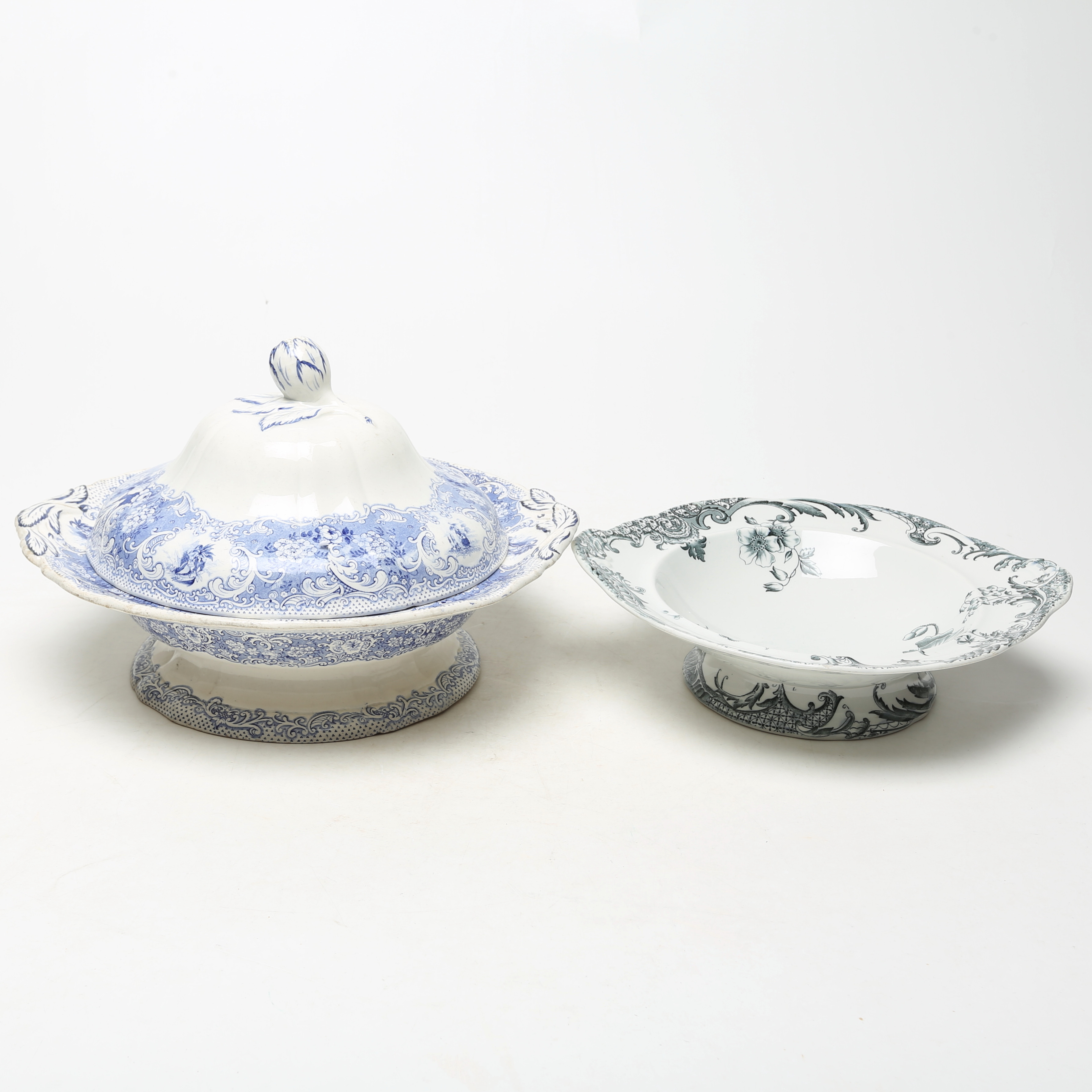 KAROTT med lock, SKÅL, flintgods, Rörstrand och Gustafsberg.