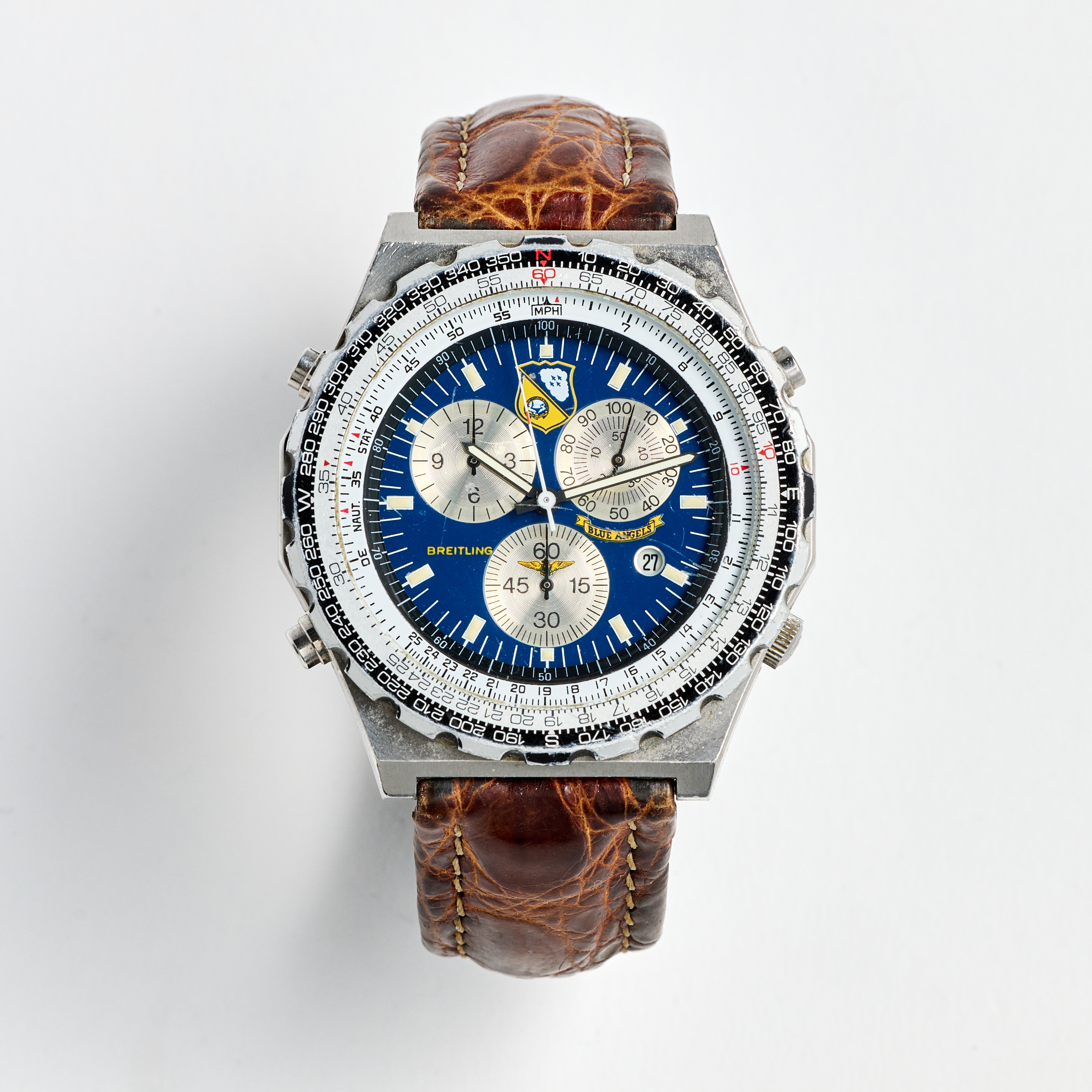 BREITLING, Navitimer, Jupiter Pilot, Blue Angels, armbandsur, 42 mm, stål, ca 1990.