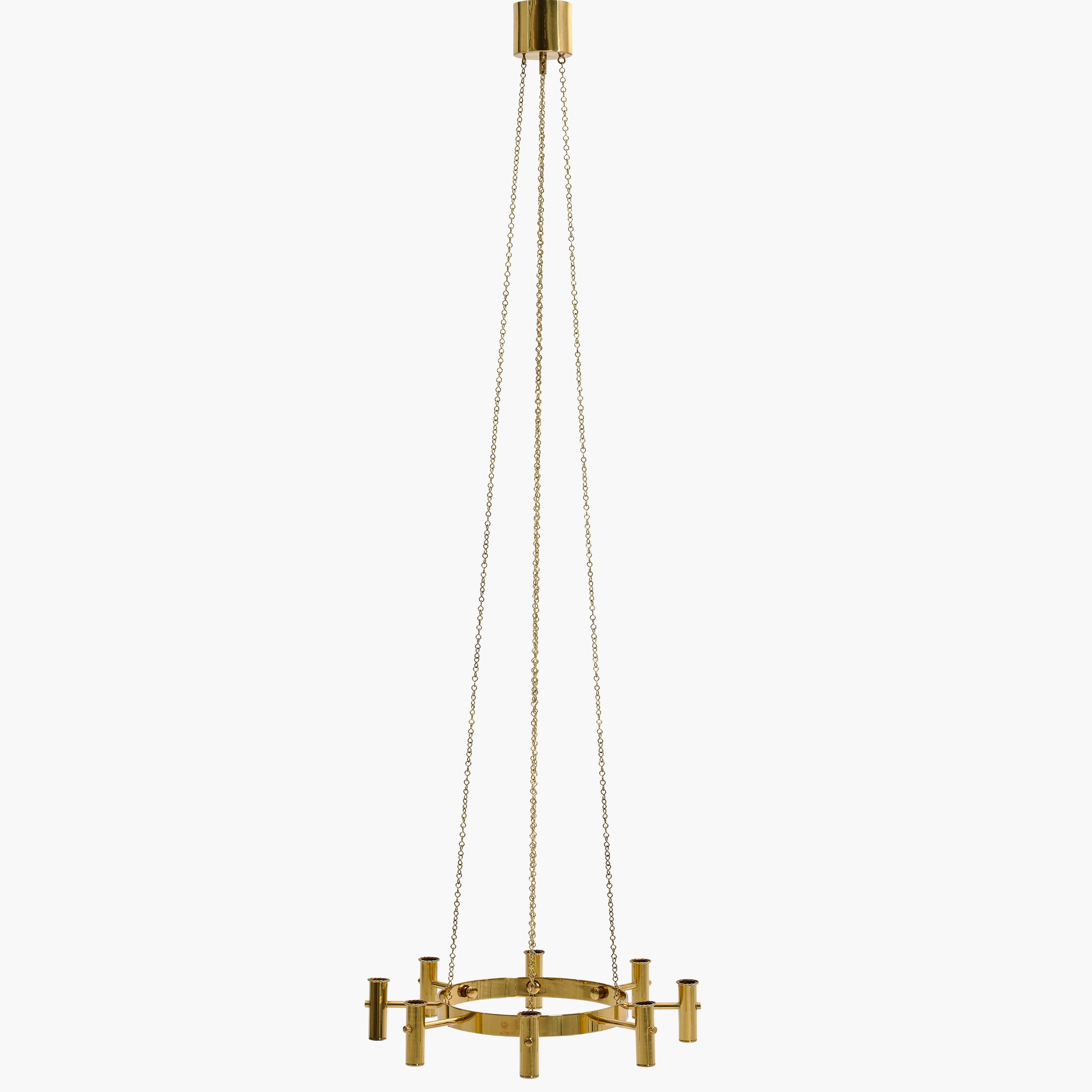 HANS-AGNE JAKOBSSON. Ljuskrona, modell "L 71", mässing, Markaryd.