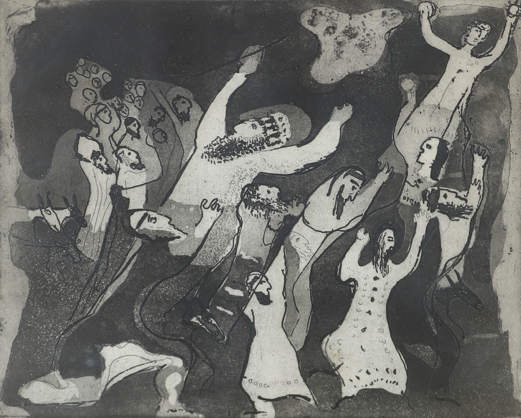 LENNART ROSENSOHN. "Ökenvandringen", litografi, 29/50, signerad.