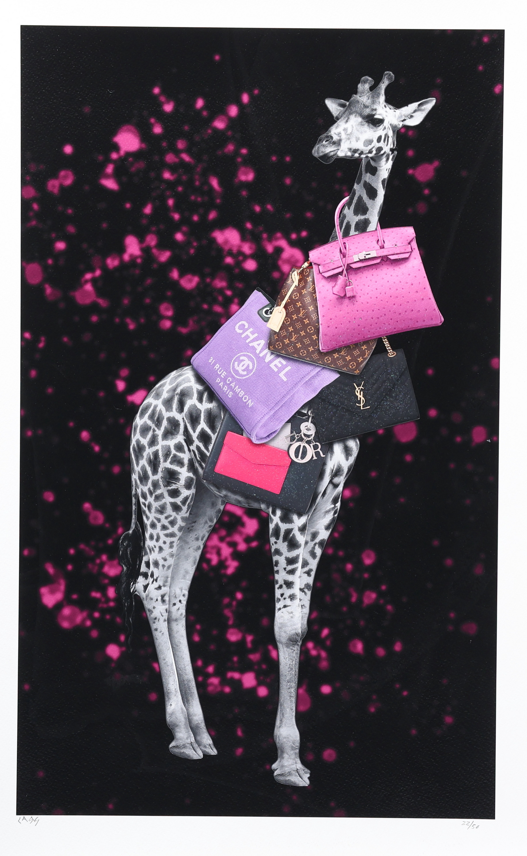 LARS TUNEBO. Mixed media, ”Bag Lady”, signerad, numrerad 22/50.