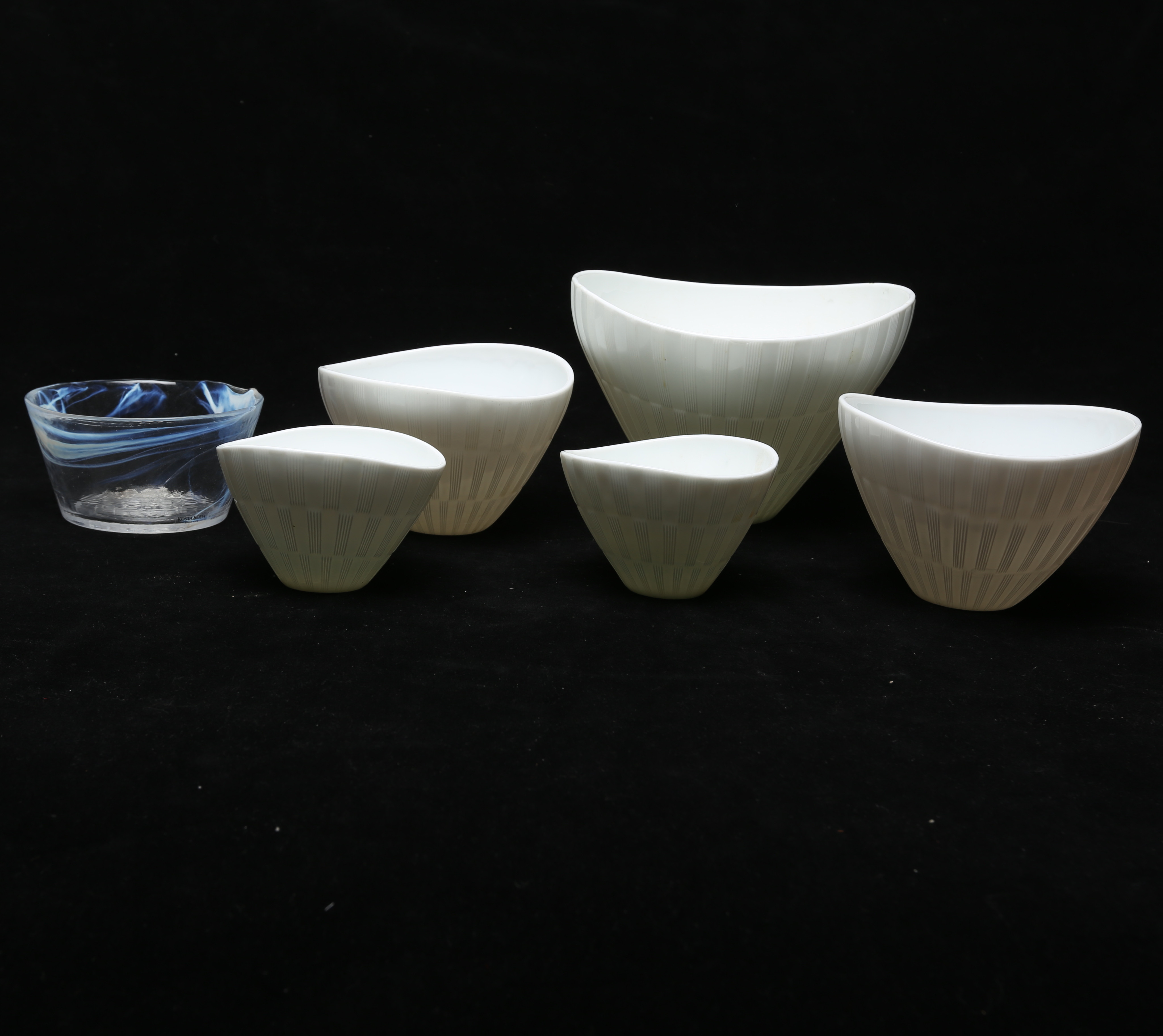 SKÅLAR, 6 st, glas, Gullaskruf och Kosta Boda Mine.