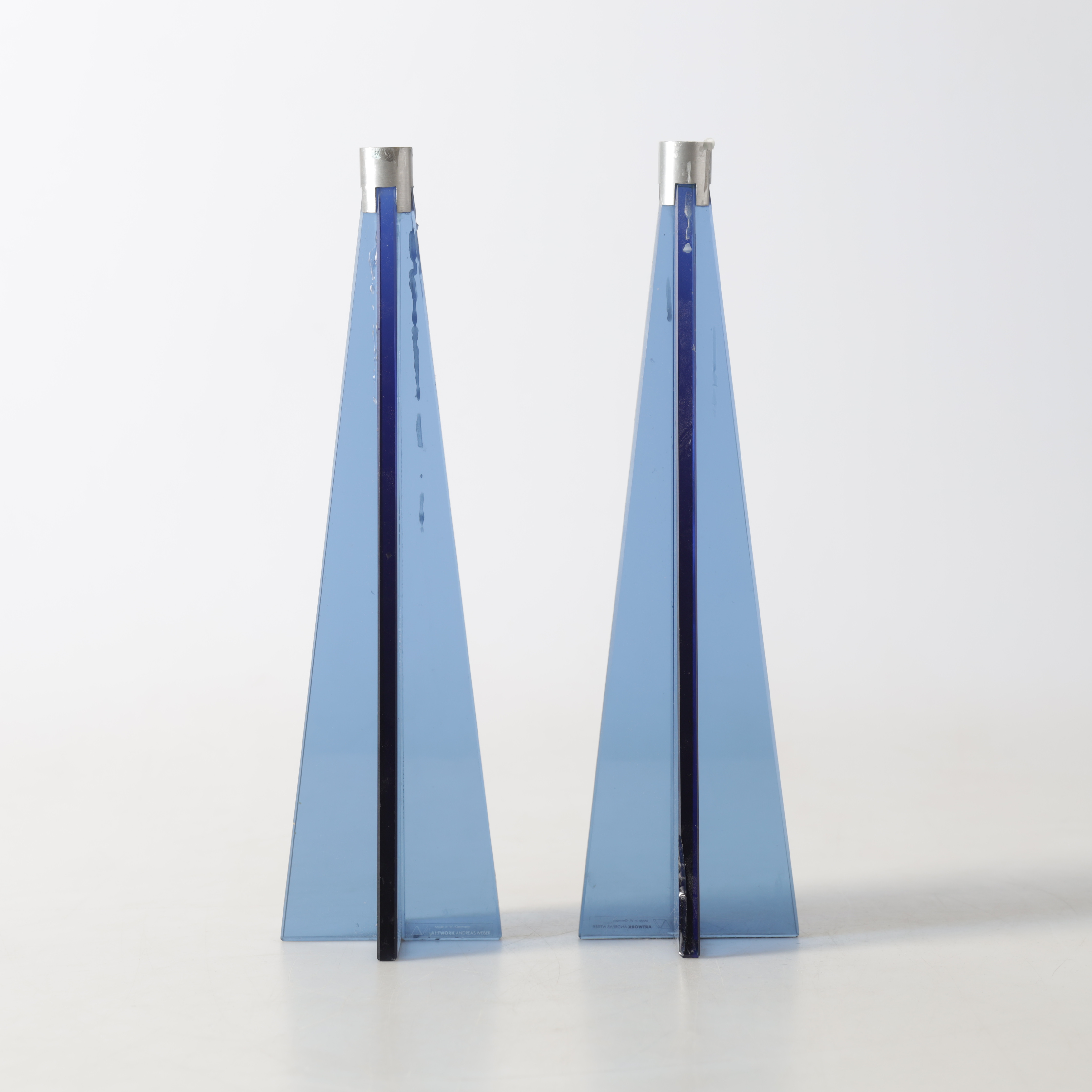 ANDREAS WEBER. ljusstakar, glas & stål, Artwork, Västtyskland.