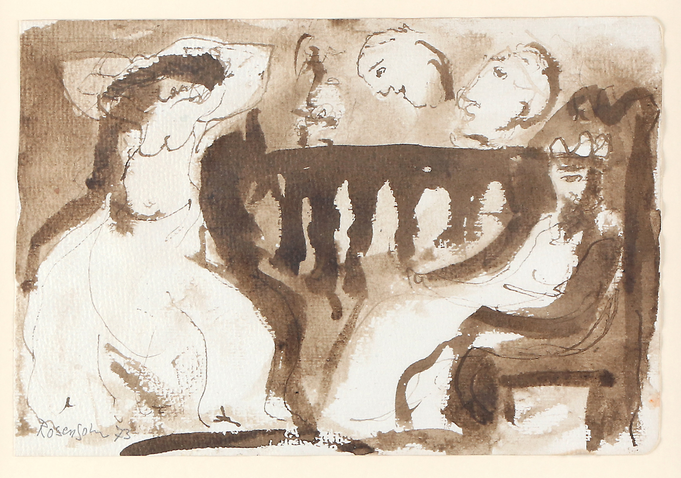 LENNART ROSENSOHN. Akvarell i sepia, signerad och daterad -73. "Salome".