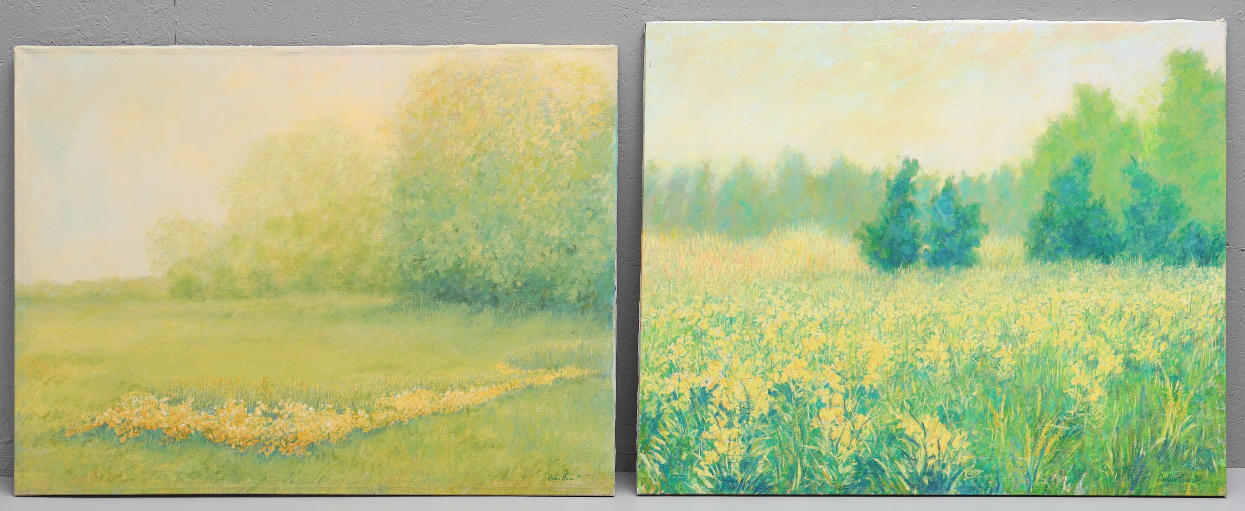 ORKUN TUNA. olja på duk, ett par, soligt sommarmotiv, signerade, daterade 83.